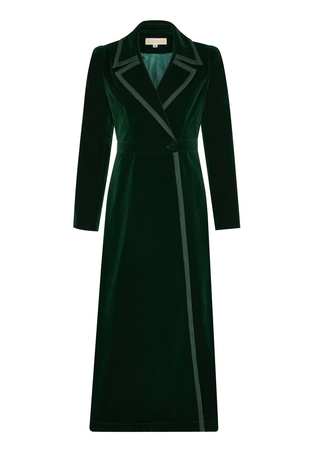 Isla - Velvet Dress Coat - Green