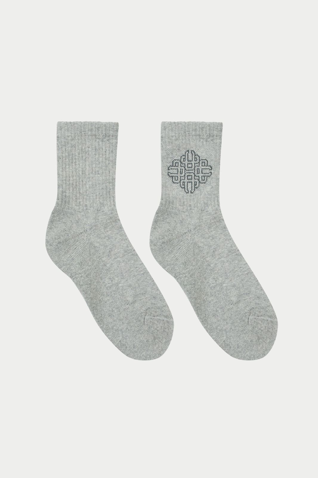 EMBLEM OUTLINE SOCKS - GREY MARL