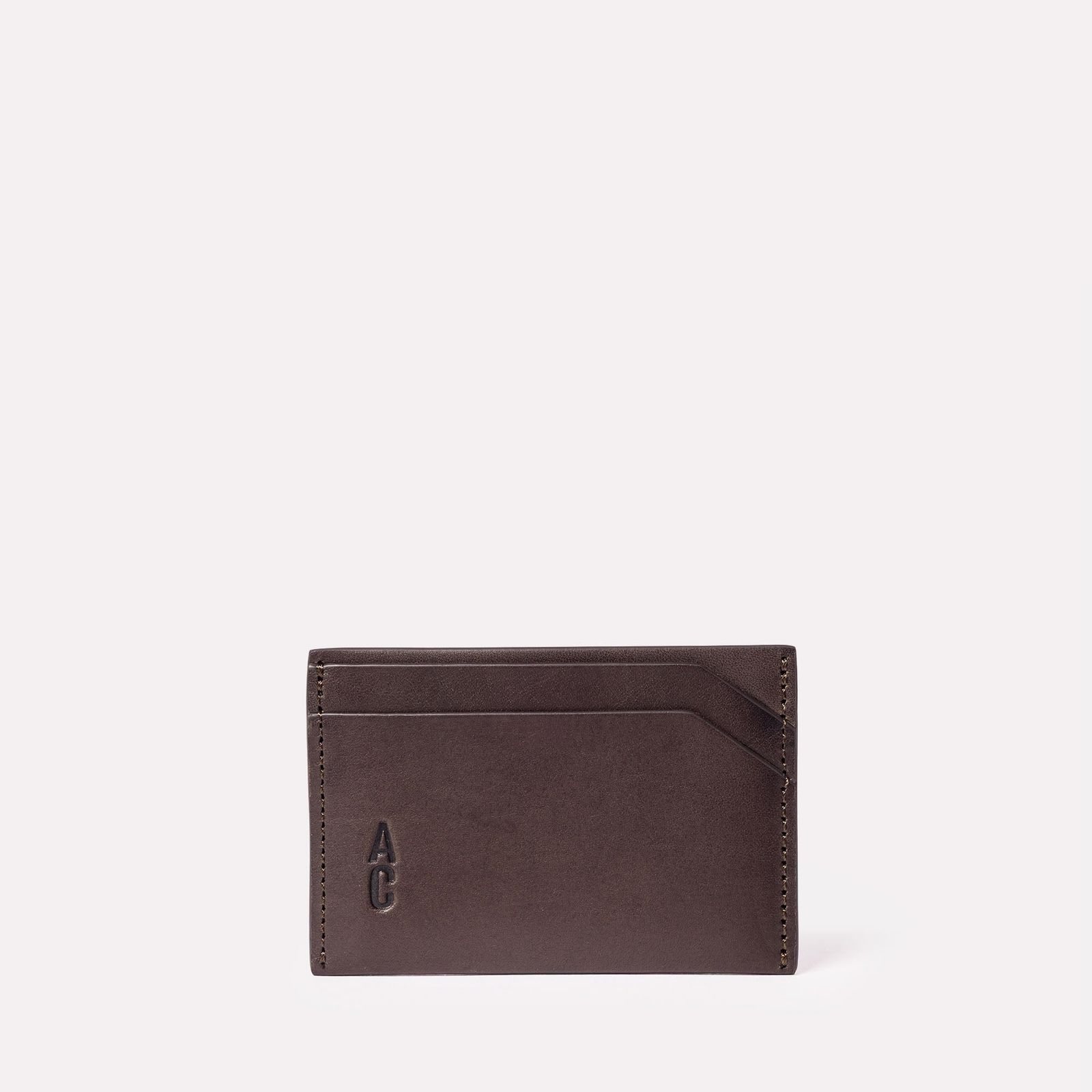 Pete Leather Card Holder in Bog