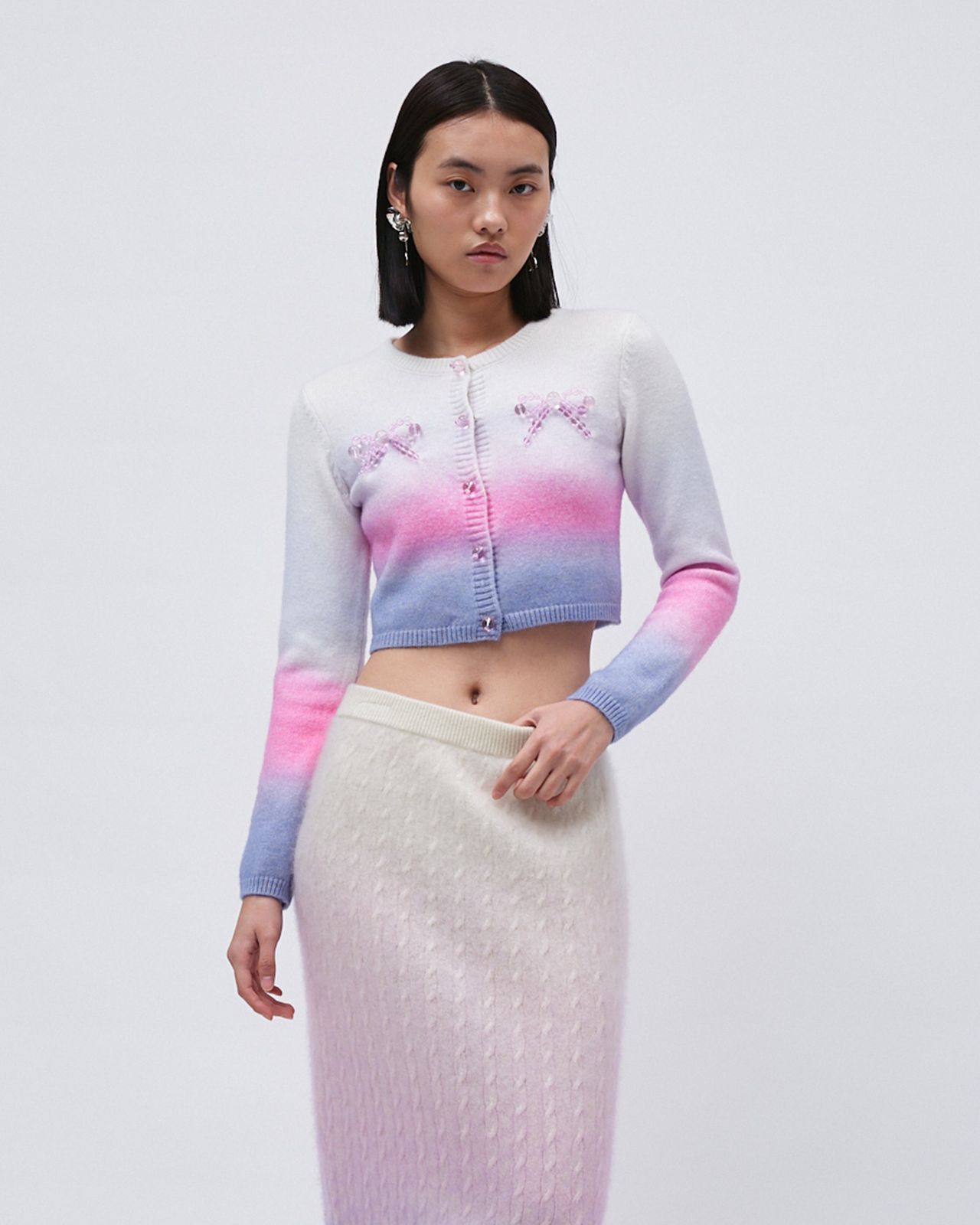 GRADIENT BEADED KNIT TOP
