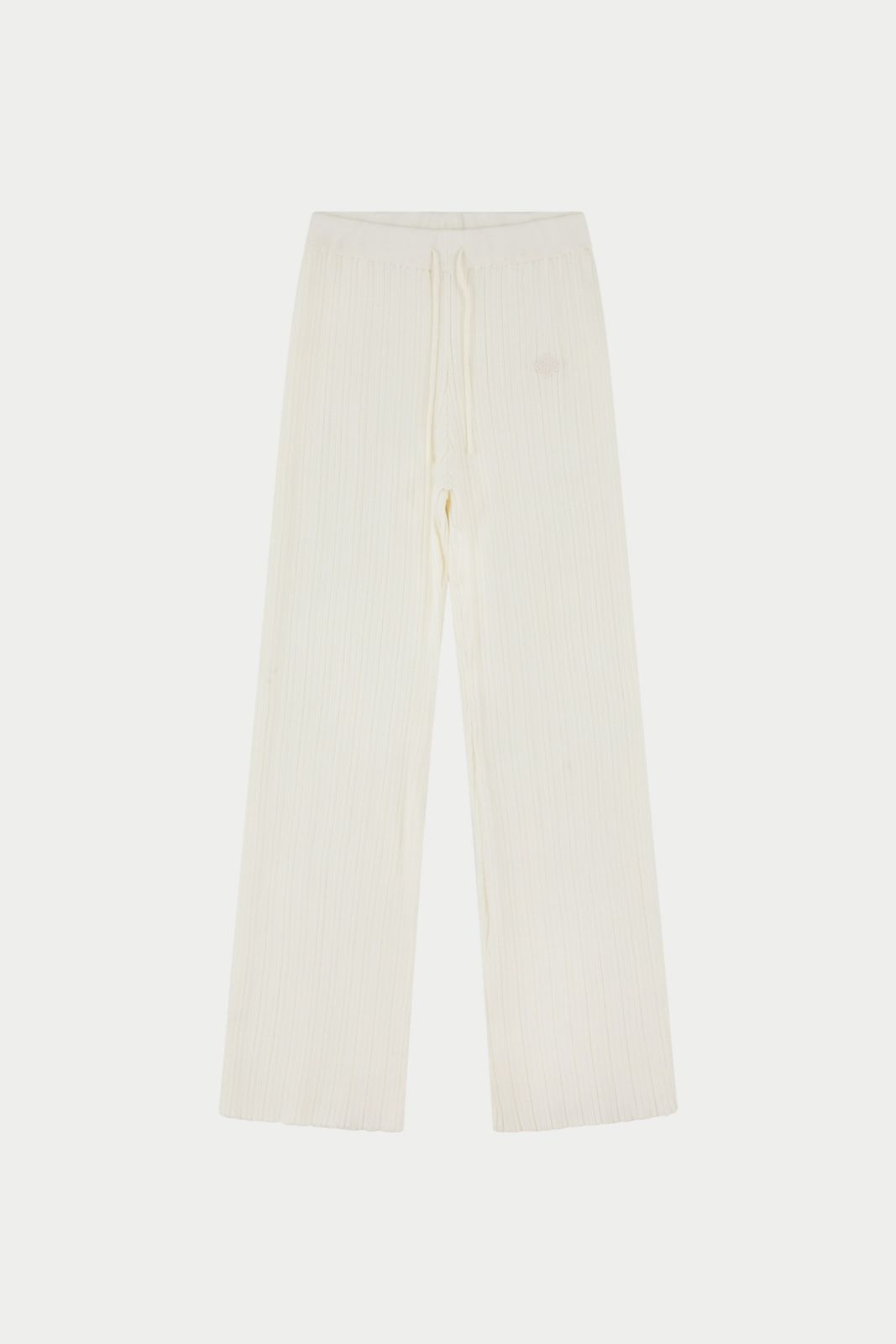 RIBBED KNITTED TROUSERS - CREAM