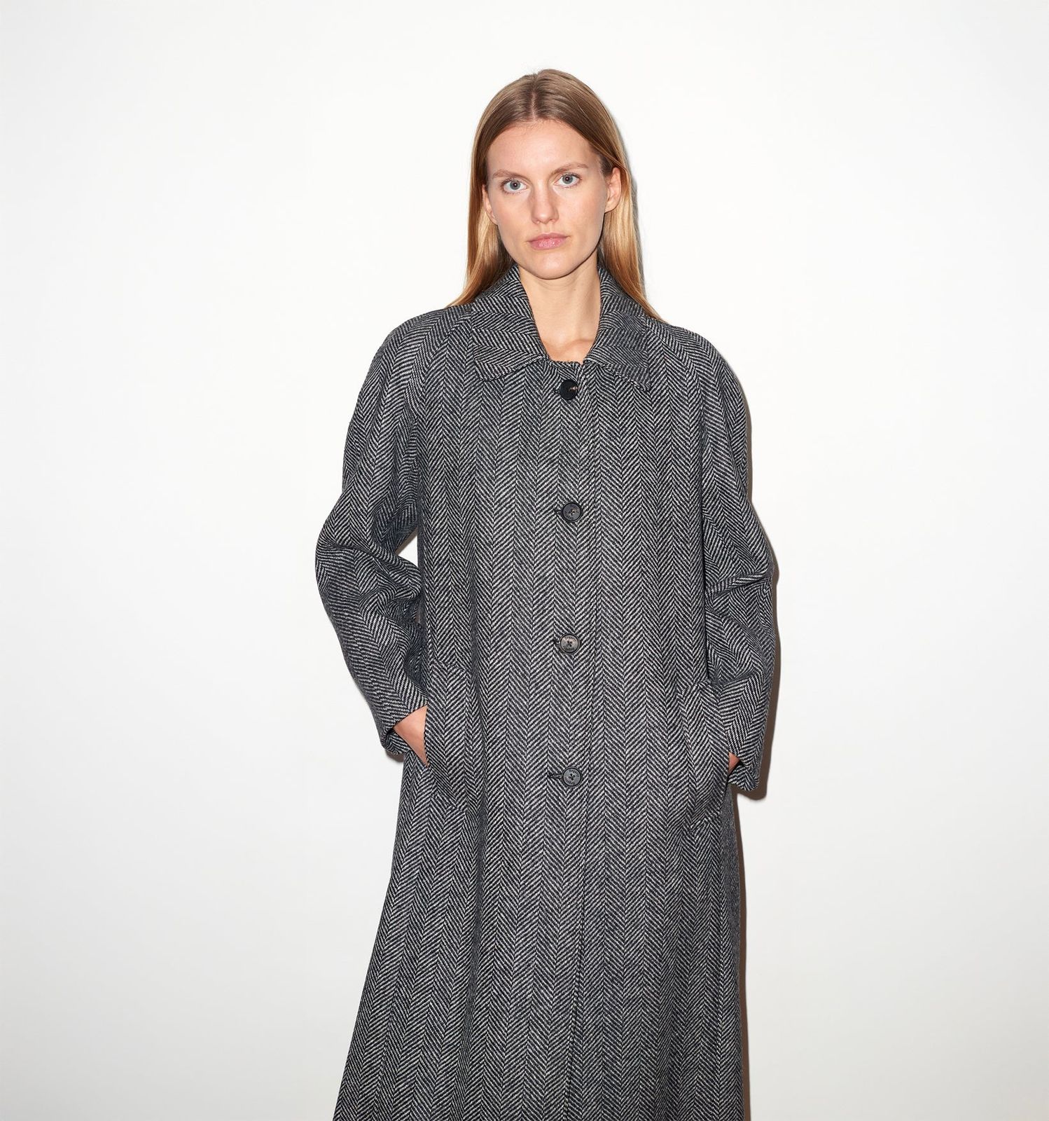 TWEED RAGLAN SLEEVE OVERCOAT