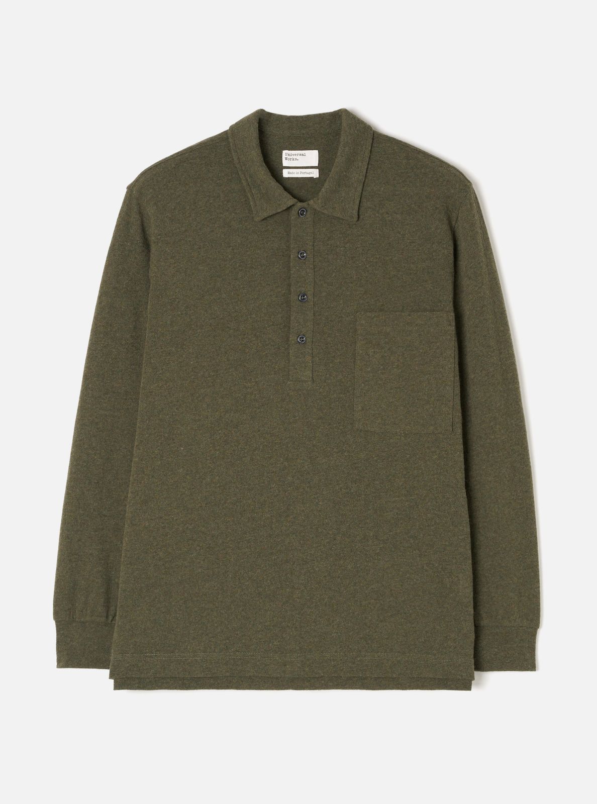Olive Recycled Wool Mix SJ Pullover L/S Shirt