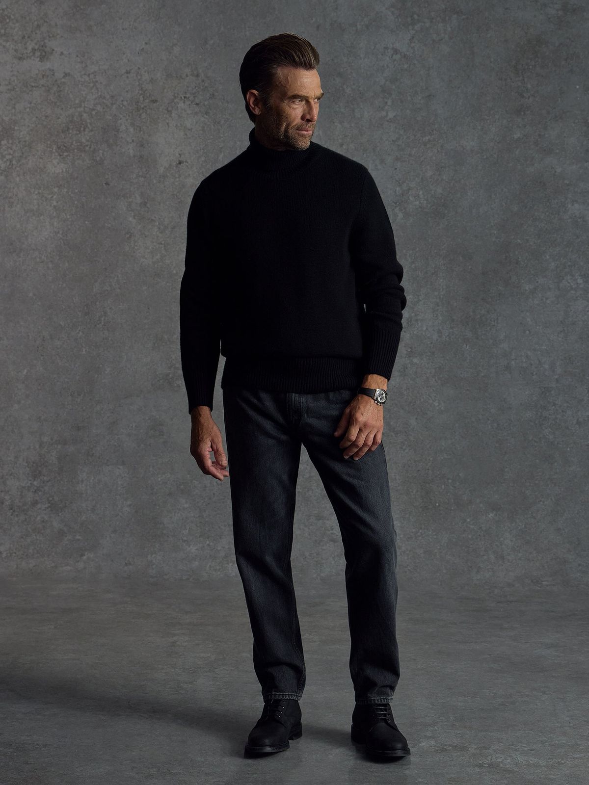 The Cashmere Submariner Rollneck - Black