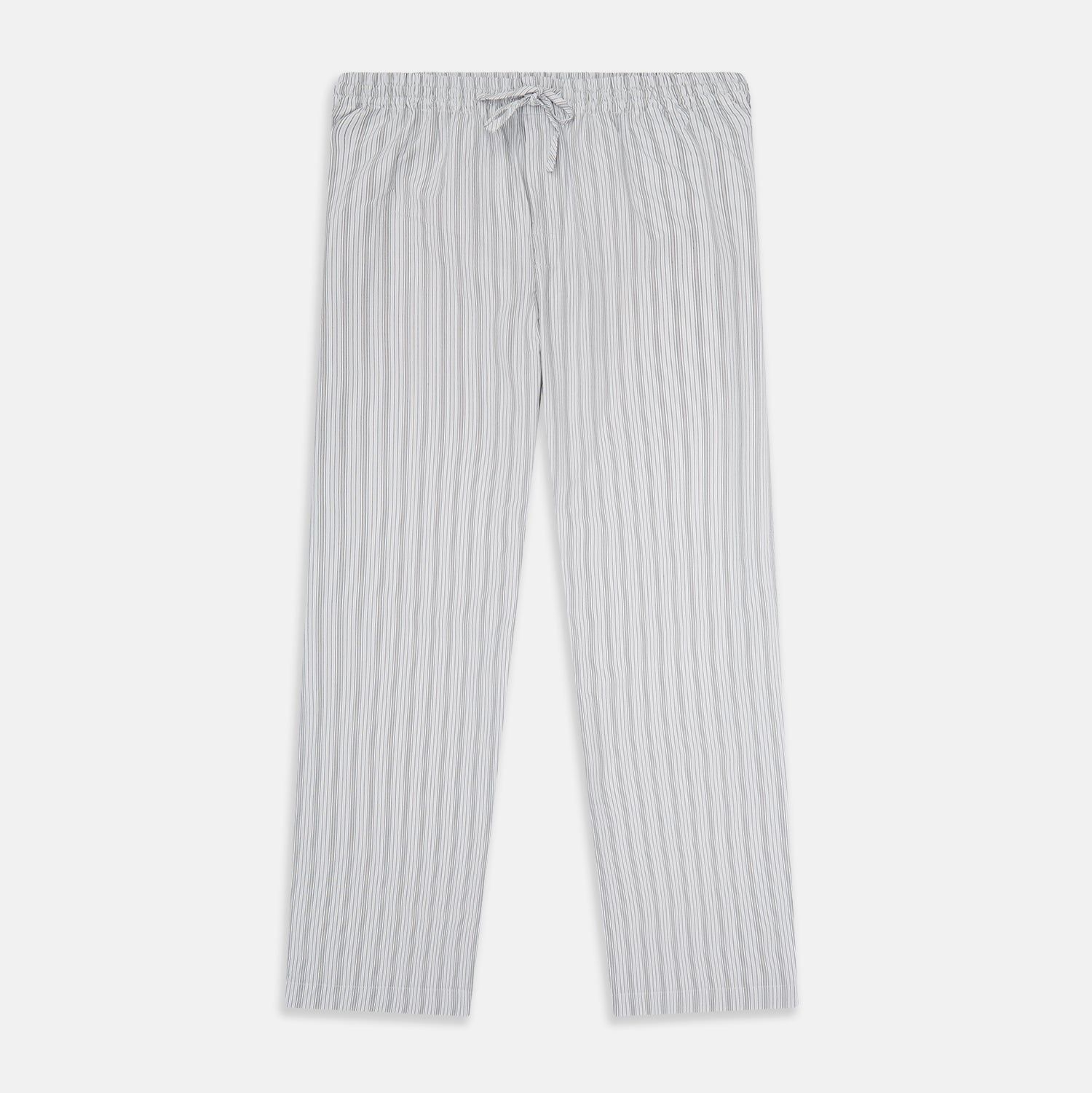 Grey Fine Track Stripe Pyjama Trousers