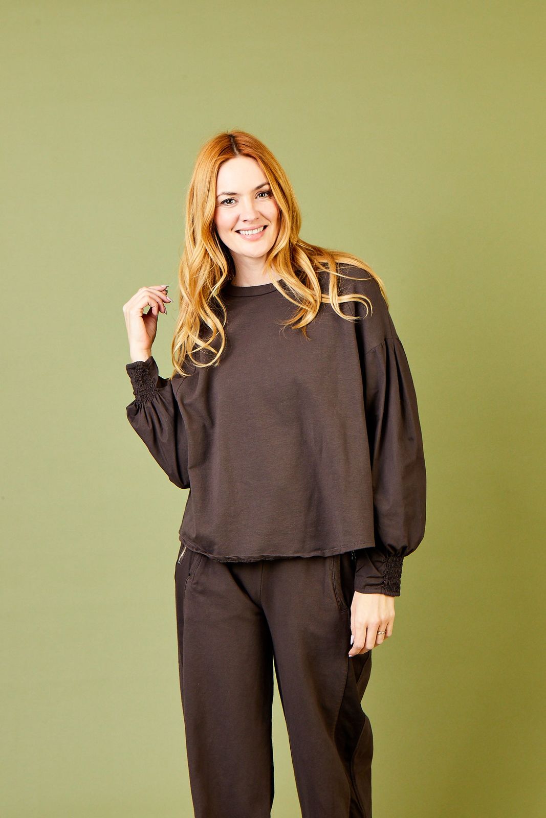 Maz Jersey Top With Elasticated Cuffs