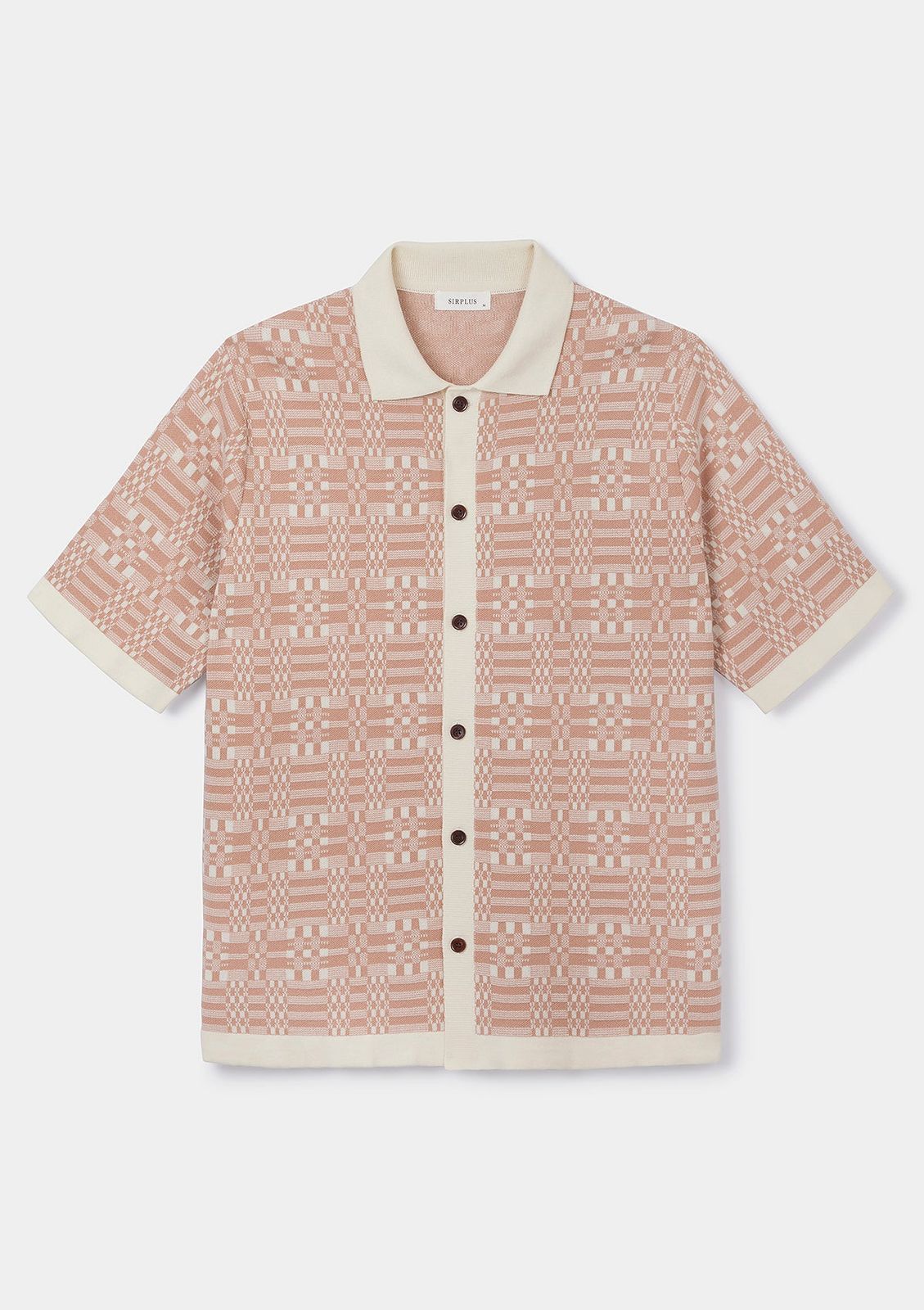Peach Pink Tapestry Jacquard Polo