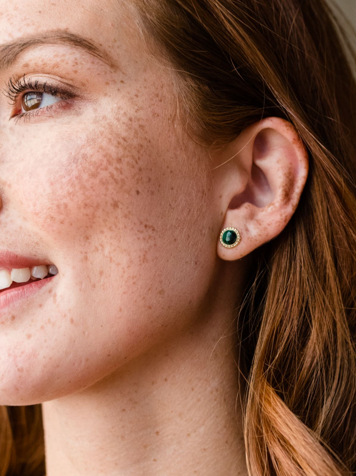 Malachite Halo Studs