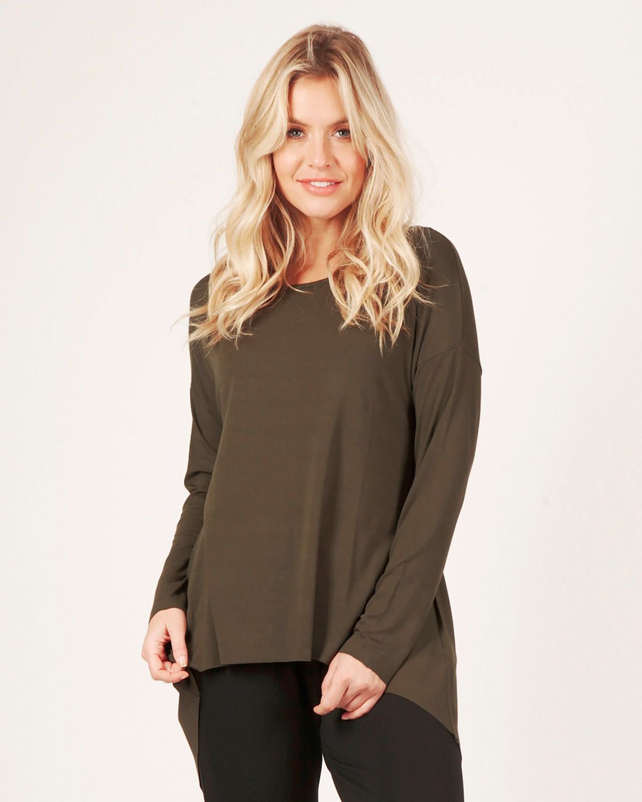Dannica Hi Lo Jersey Top With Split Back