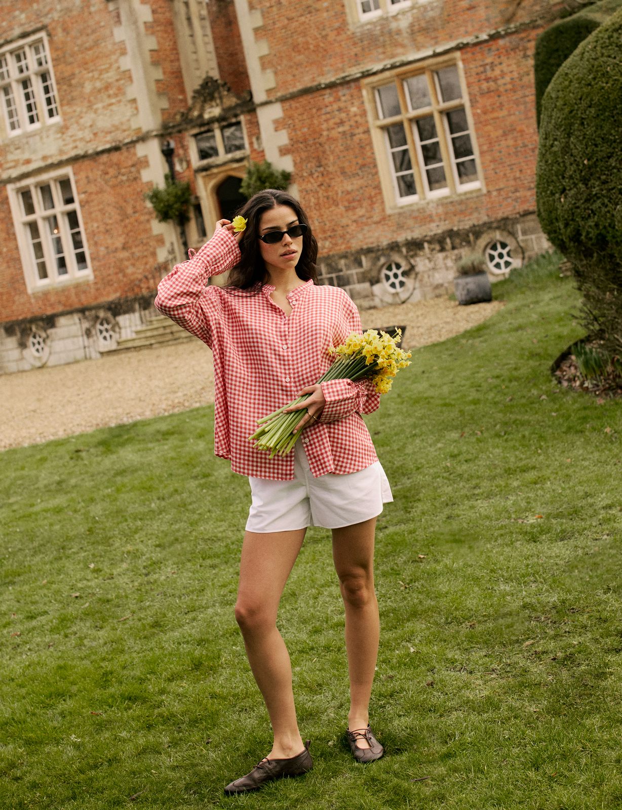 Rye Blouse: Linen, Post Box Red Gingham