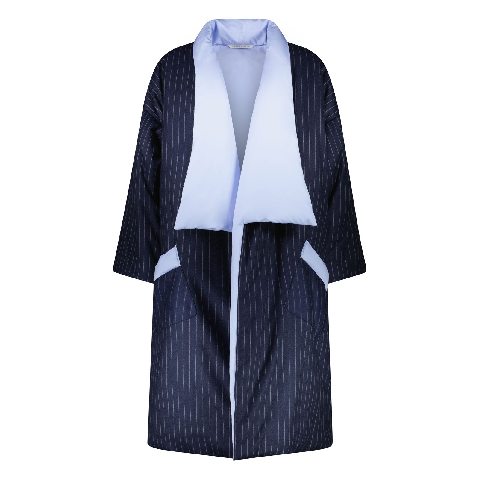 Le Edo en laine bleue marine et popeline de coton