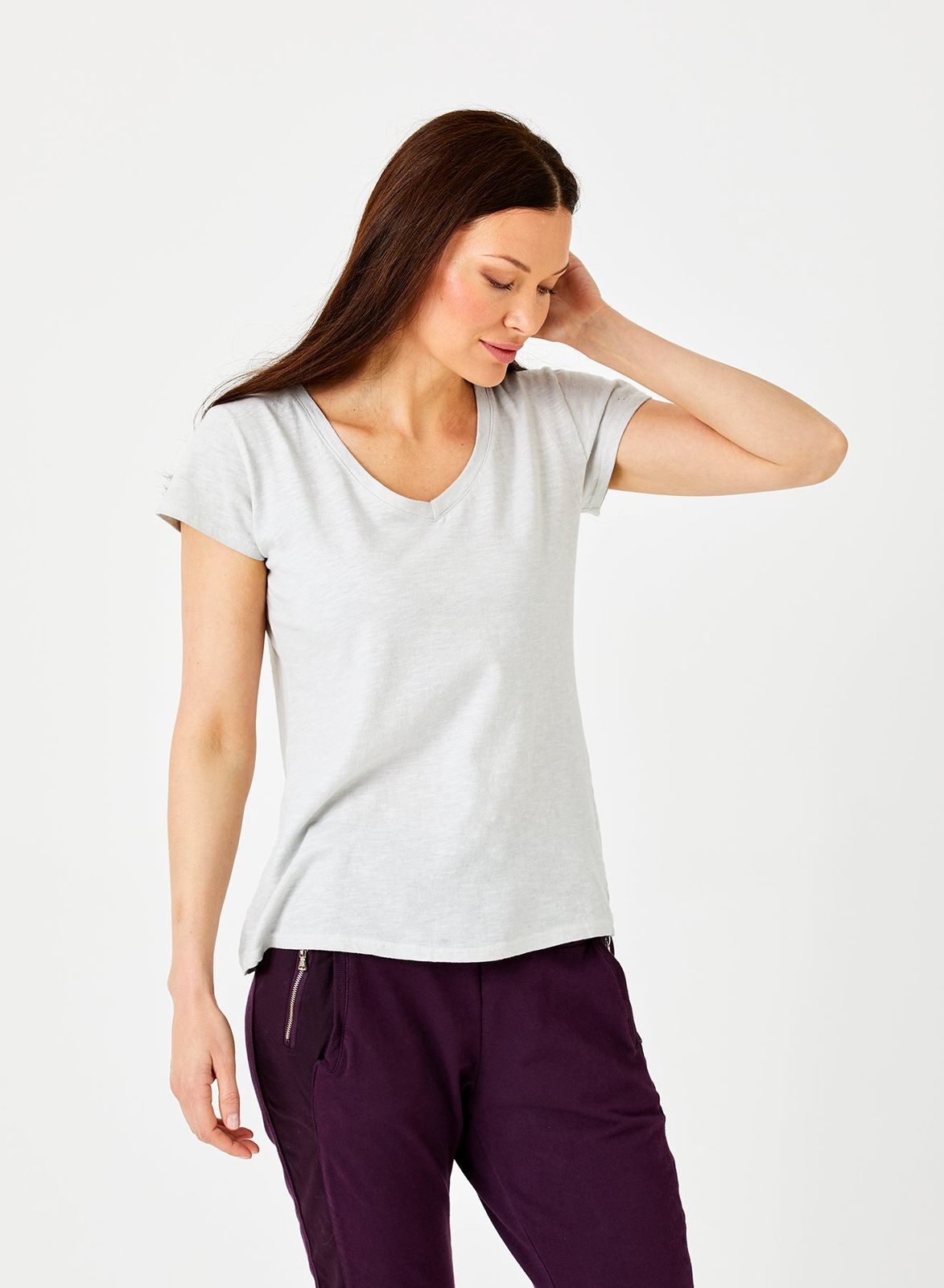Jacin Flame Cotton V Neck Tee