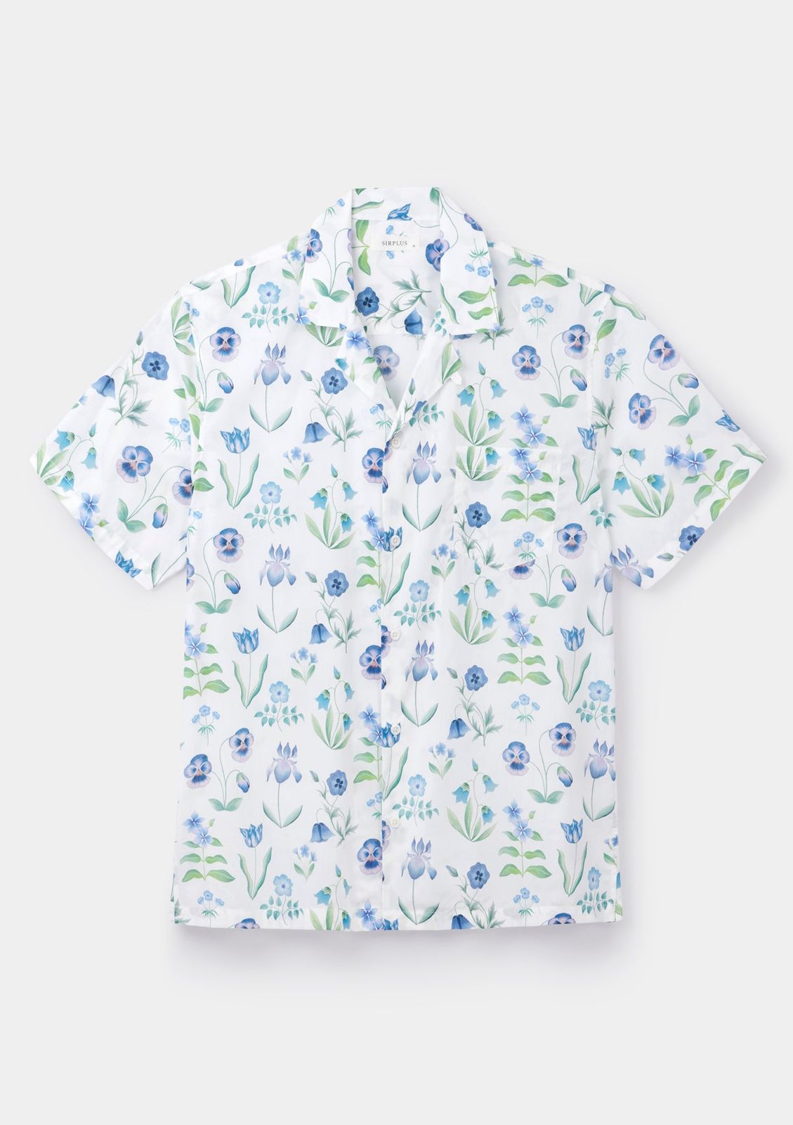 White Floral Majesty Cuban Shirt Made with Liberty Fabrics