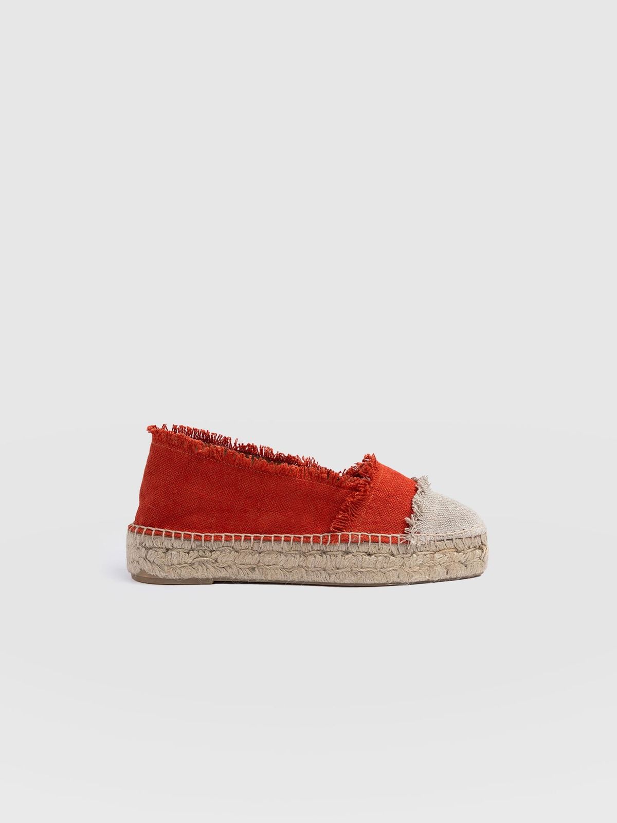 Ivy Frayed Espadrille Pumps - Orange