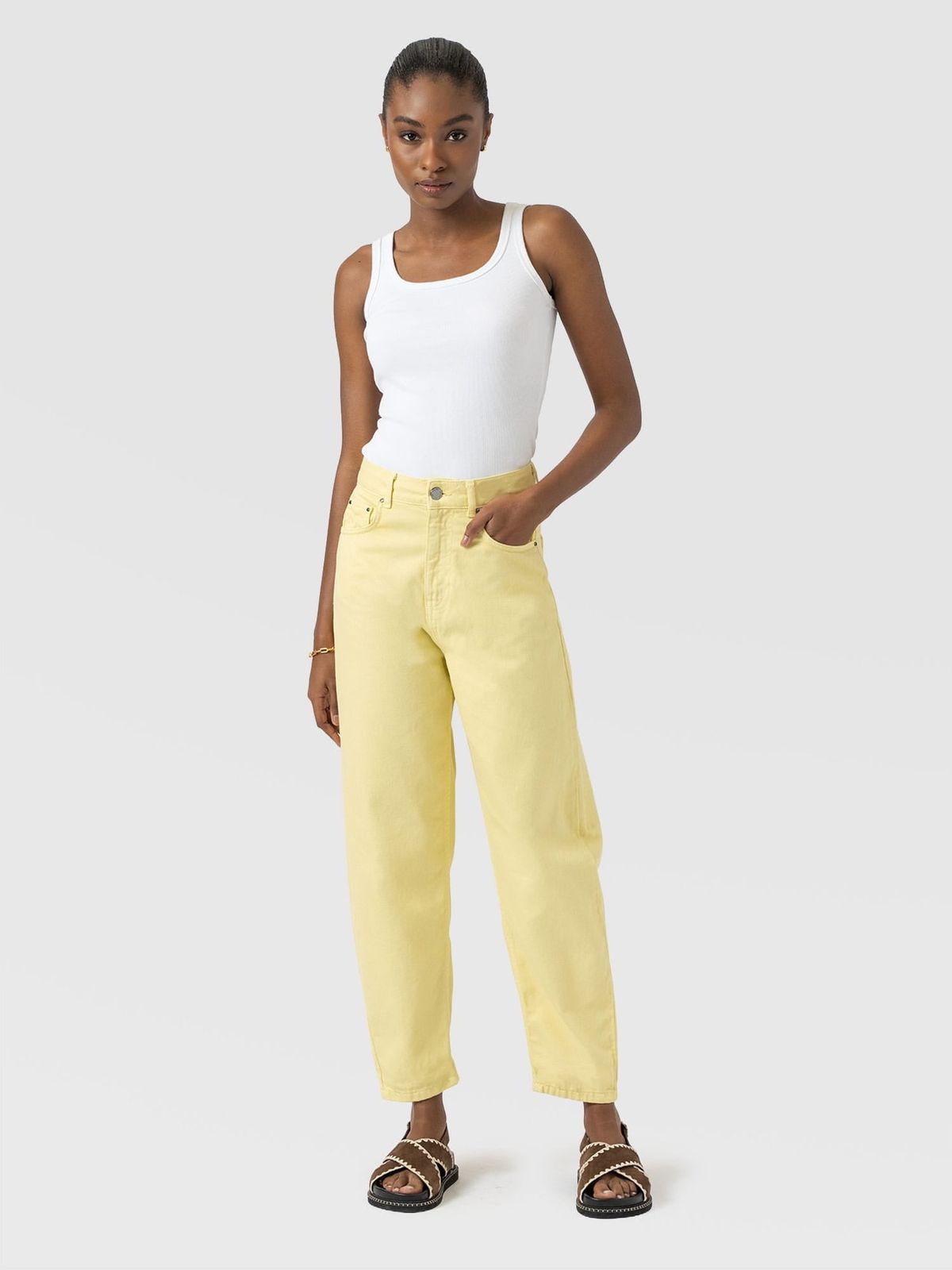 Barrel Leg Jean - Yellow