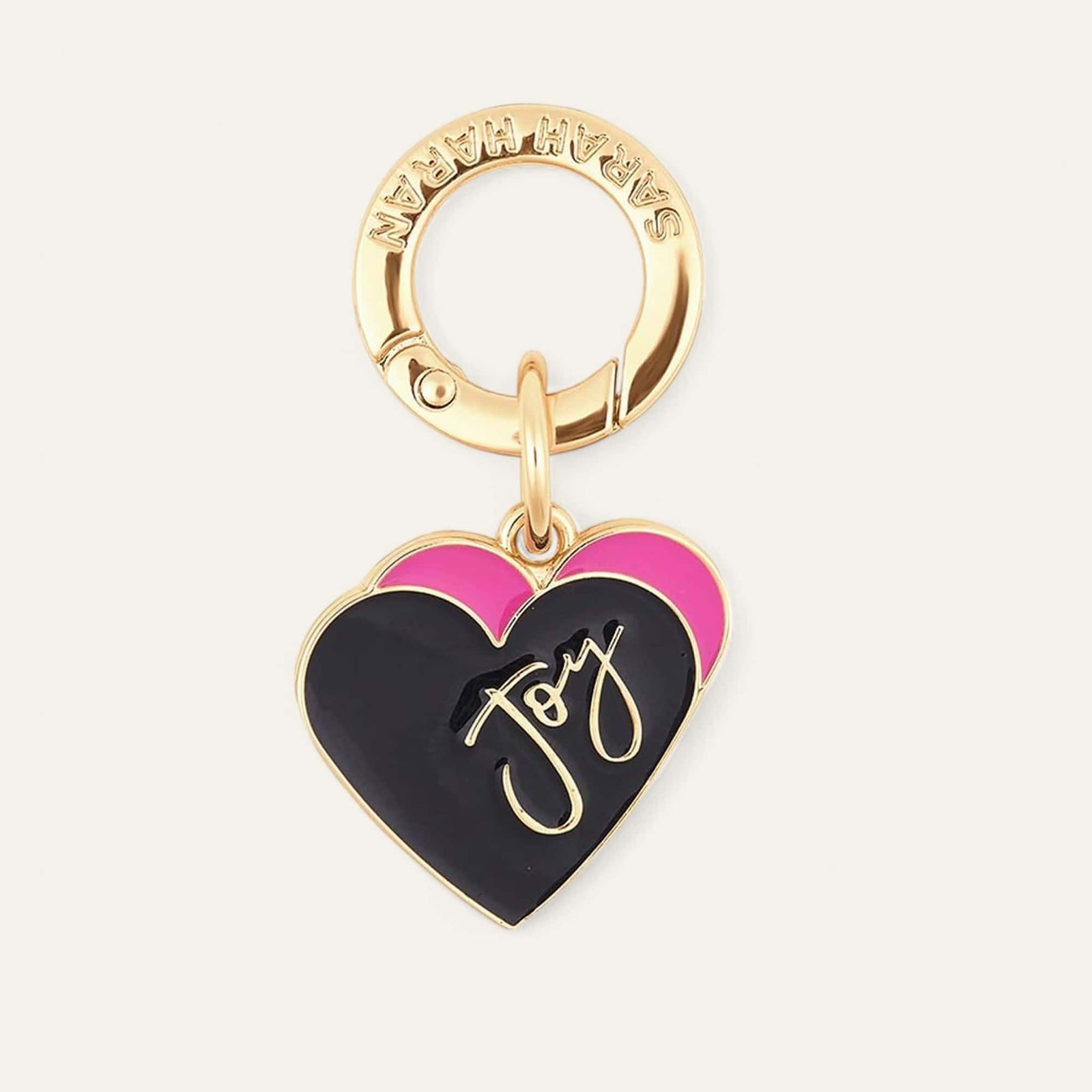 Tassel Topping Charm | Pink Heart with Gold hardware