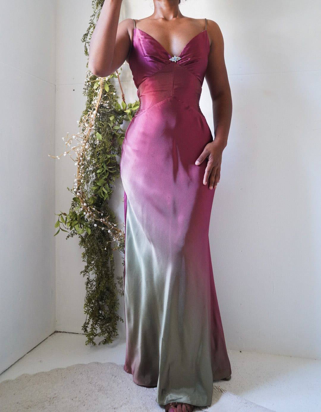 Rare Vintage Y2K Ombre Fairy Satin Gown