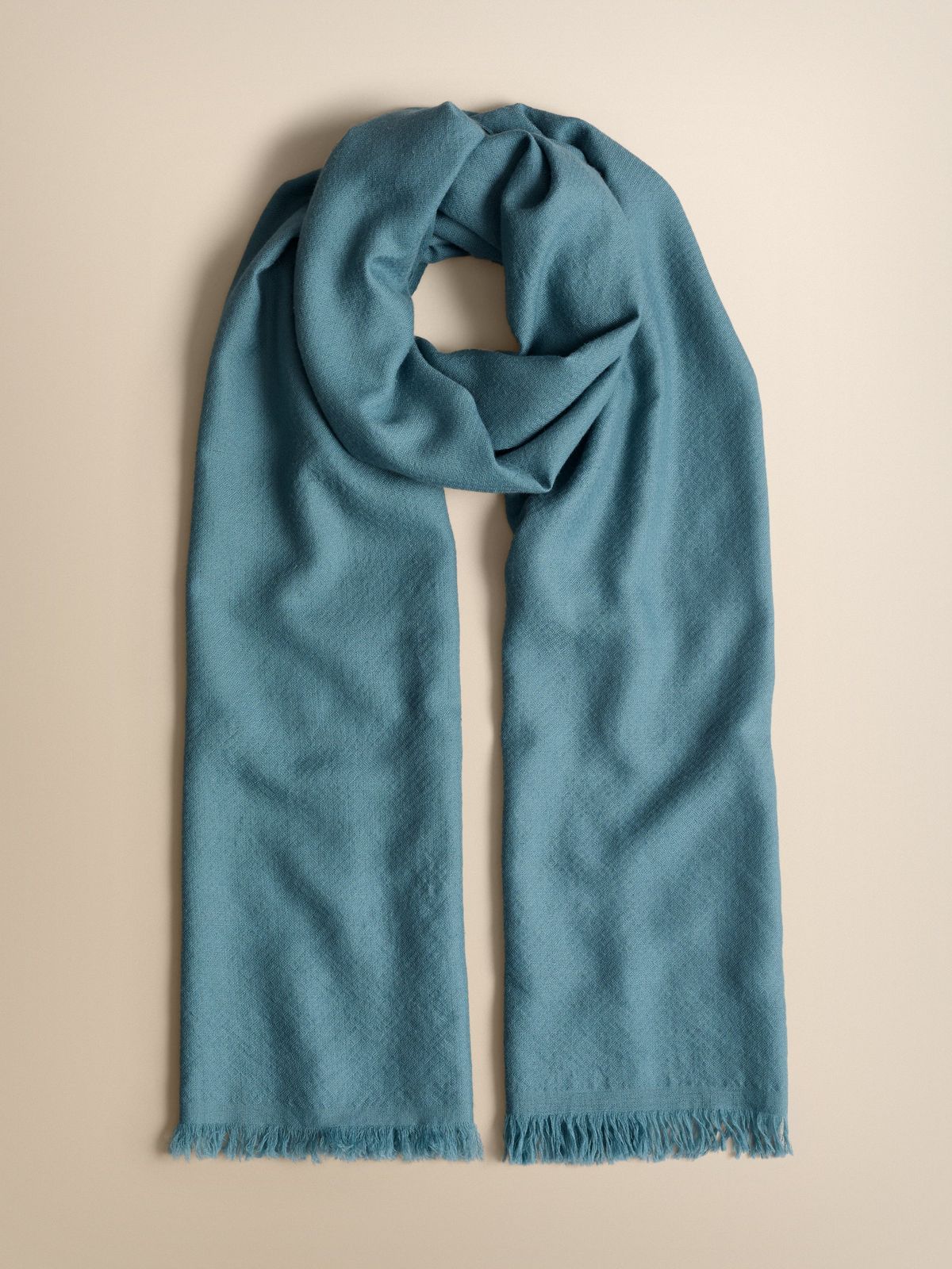 Remy Lightweight Cashmere Scarf Muted Teal Jacquard