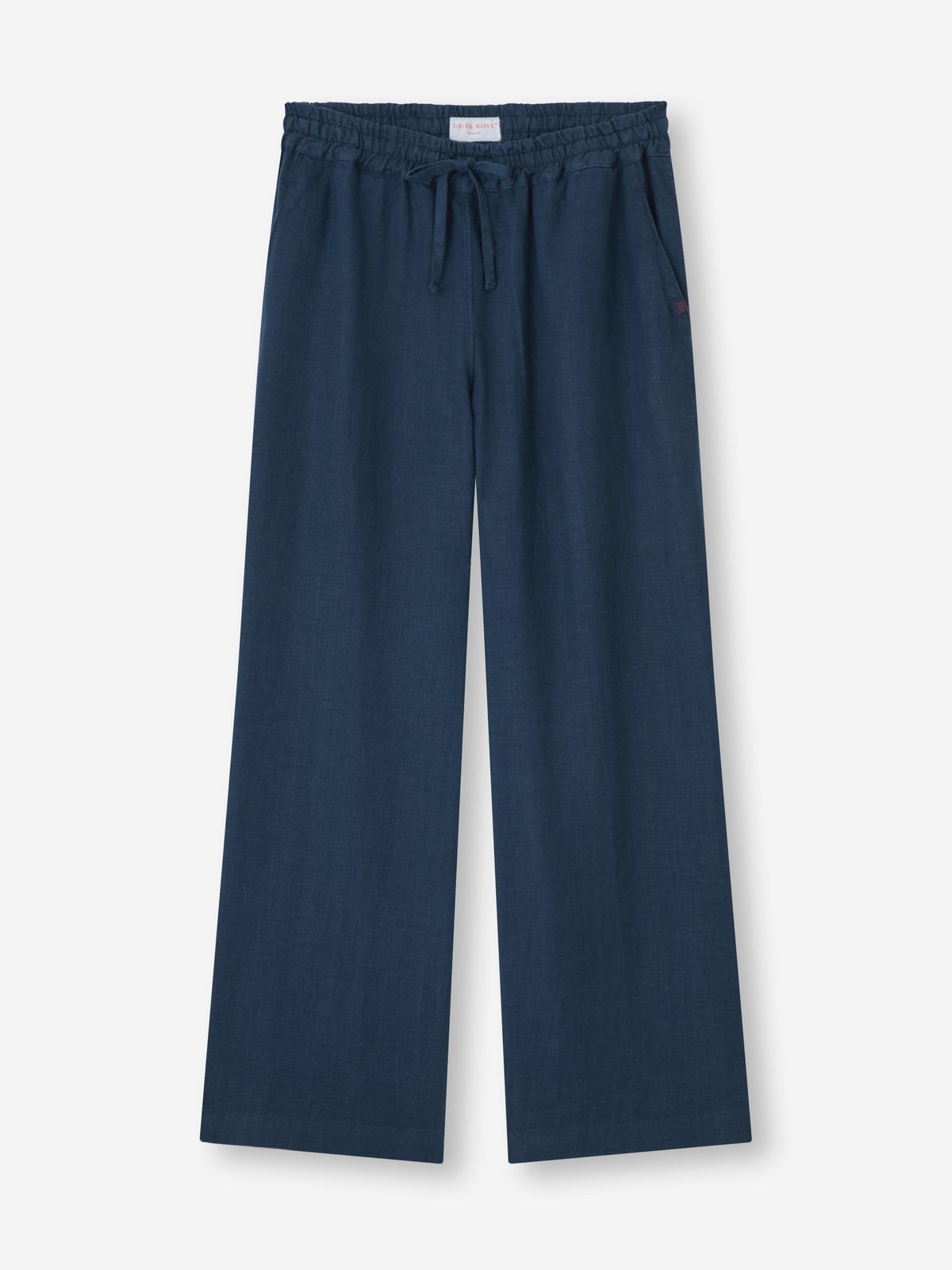 Sicily Linen Wide Leg Trousers Navy Blue