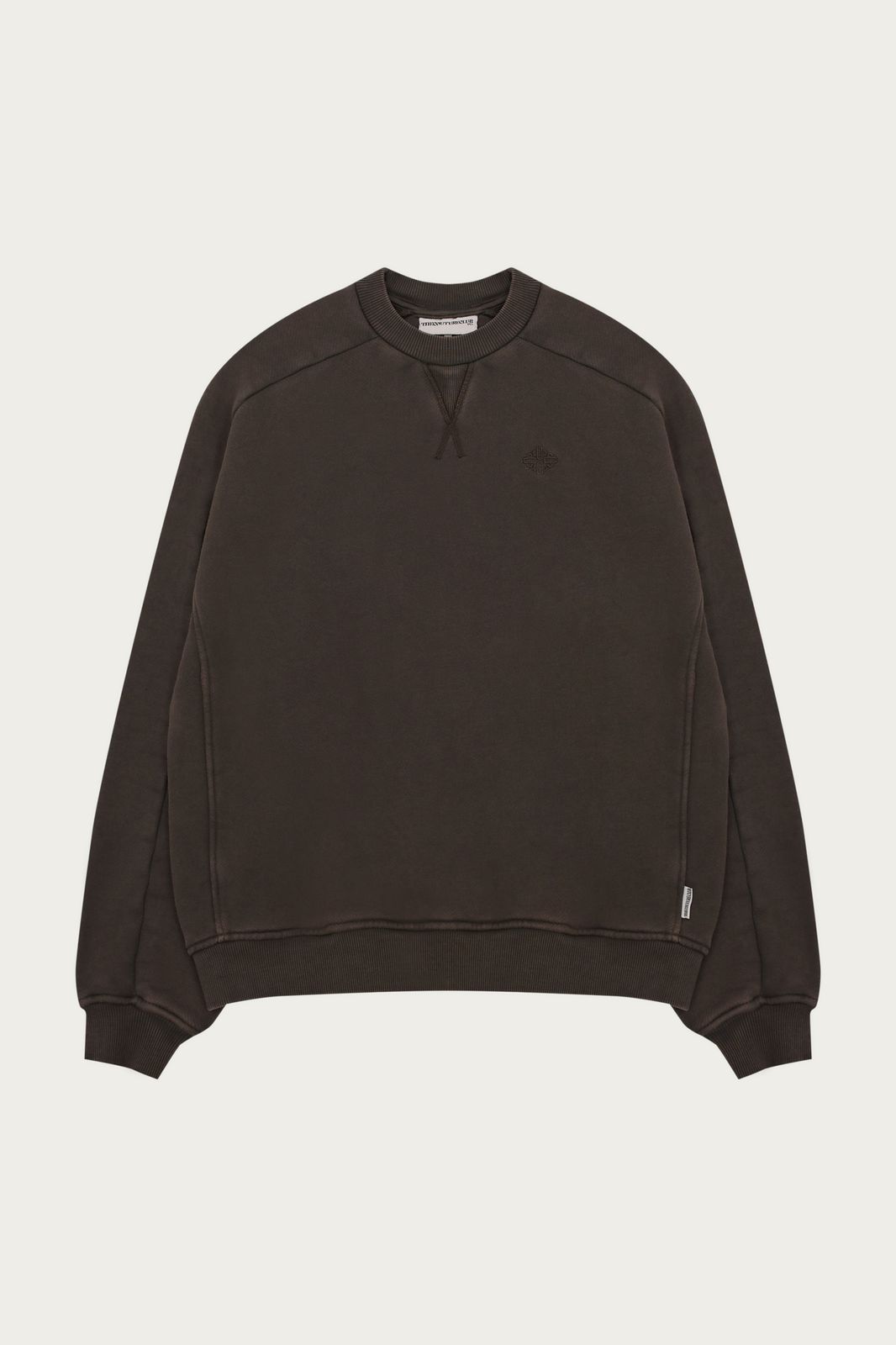 LAUNDERED CLASSICS SEAM DETAIL SWEATSHIRT - WASHED BROWN