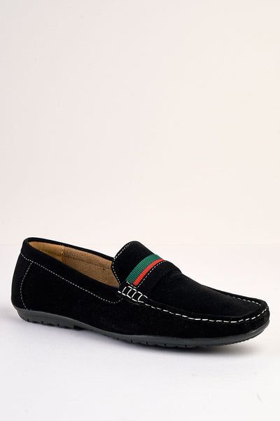 Azzurro Black Suede Loafers