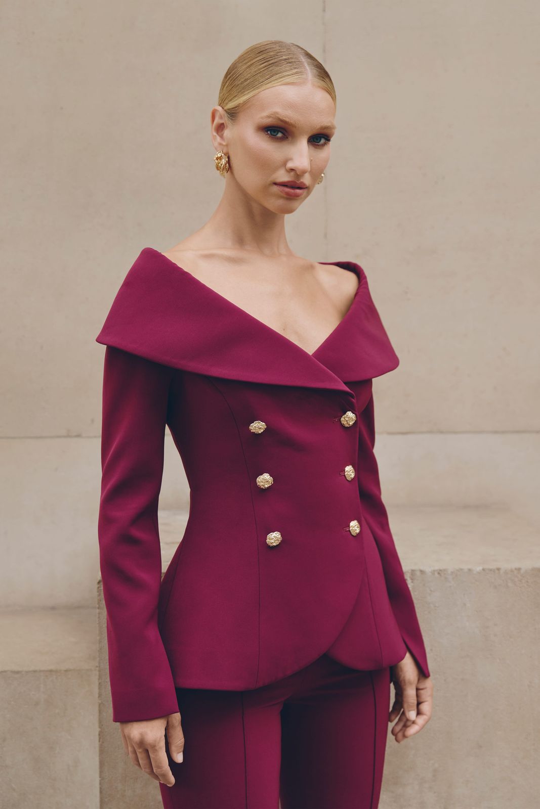 ABIGAIL BURGUNDY BLAZER