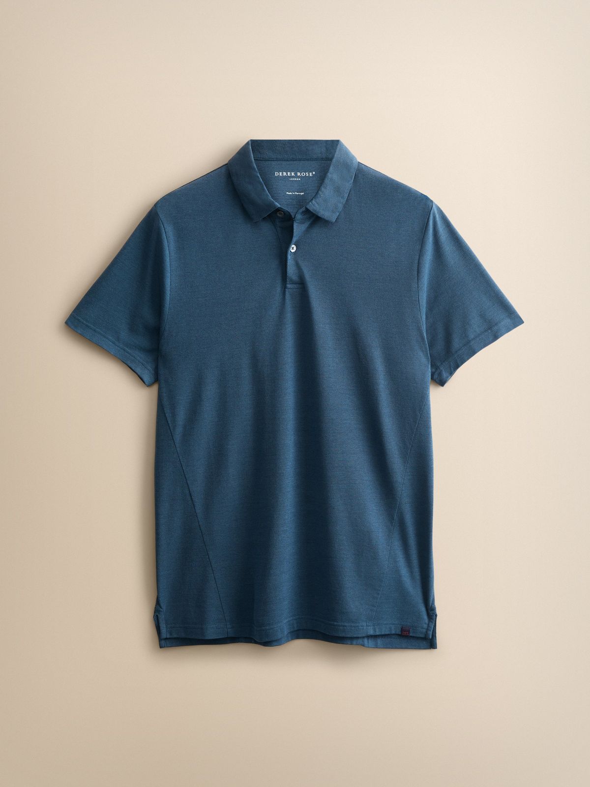 Ramsay Cotton Blend Polo Shirt Denim Blue