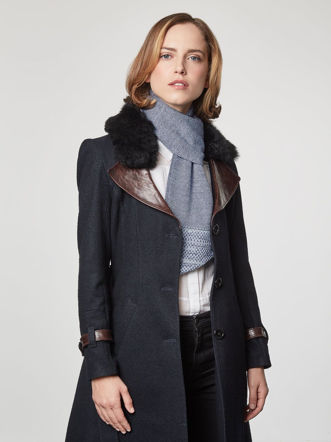 Sky Blue Merino Slant Scarf