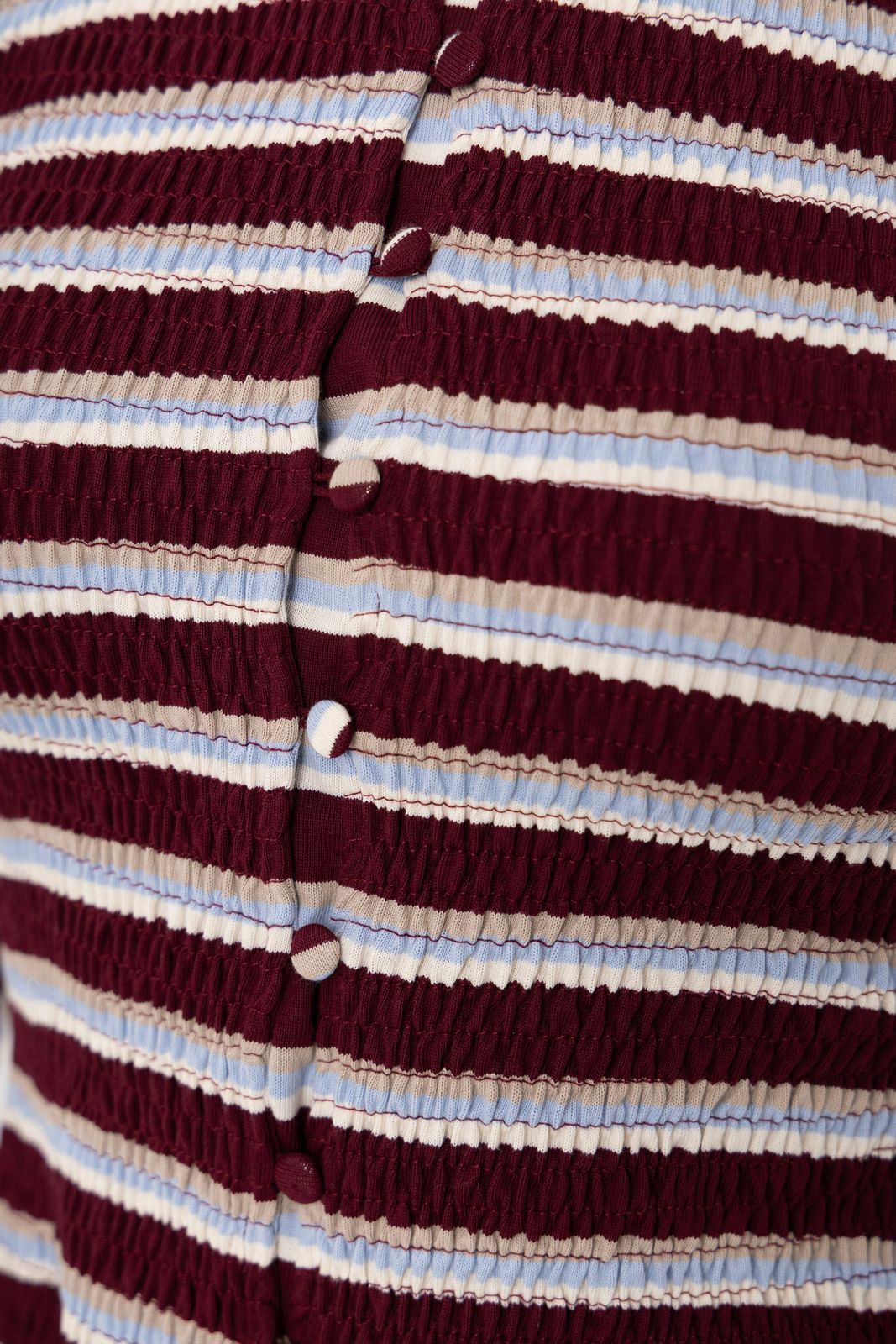 Agyness Smocked Viscose Cotton Jersey Knitted Stripe Cardigan