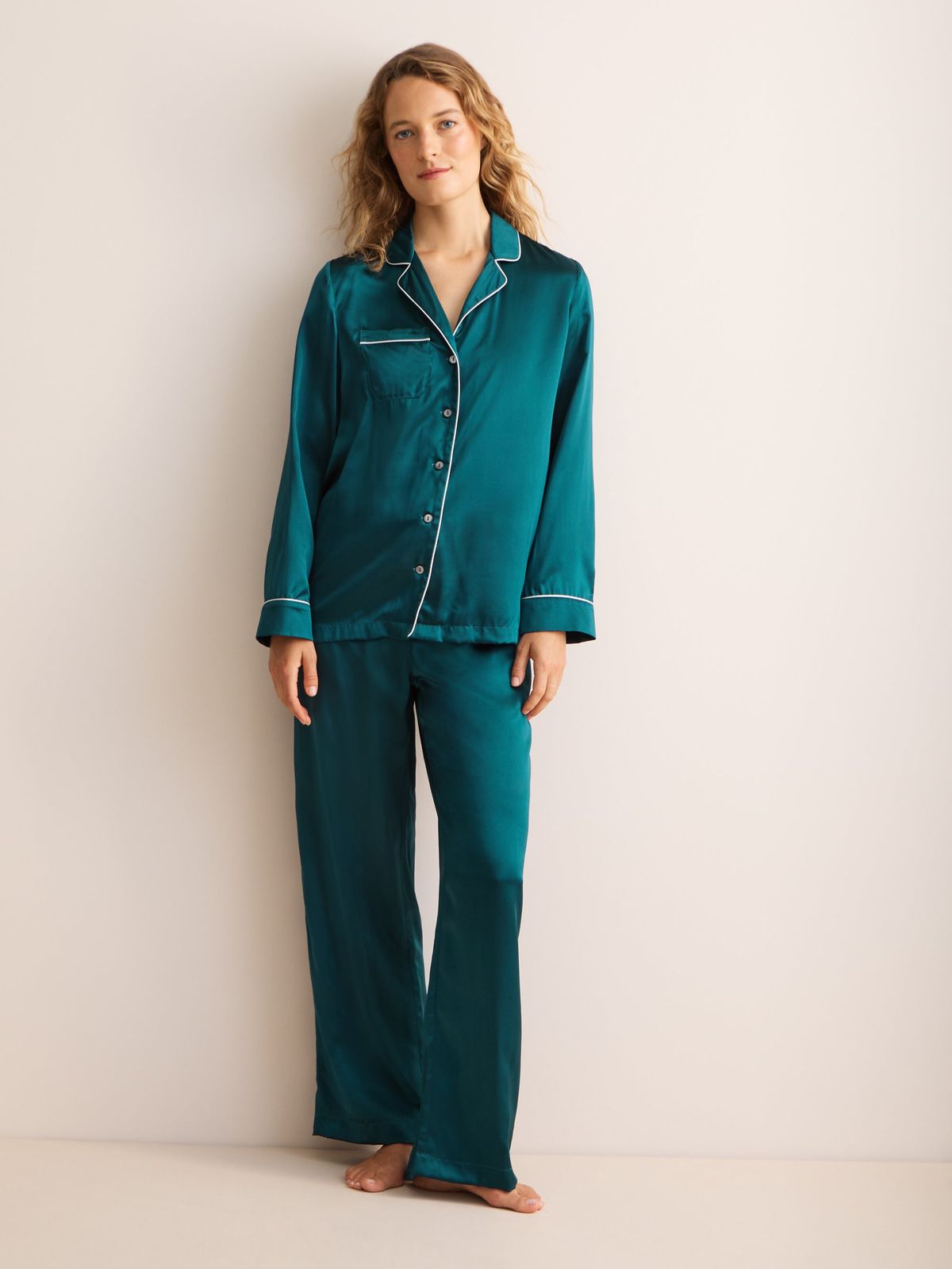 Bailey Silk Pyjamas Peacock Green