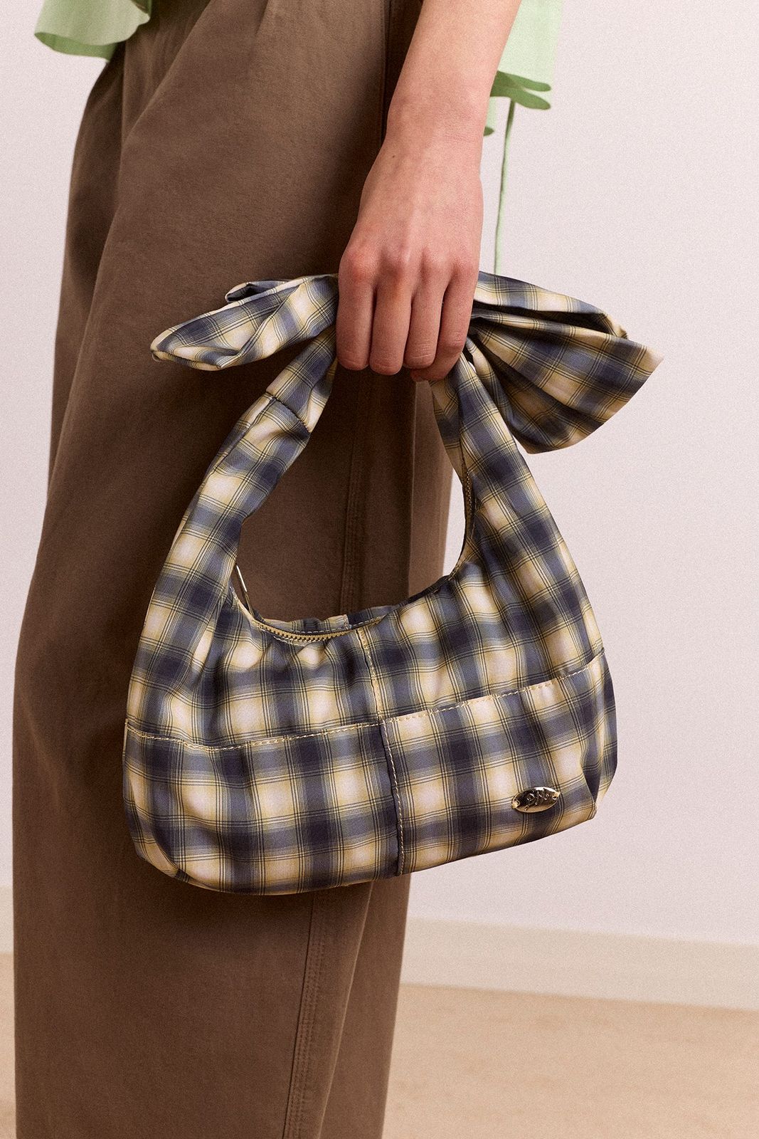 Roo Tie Bag In Cardamon Check