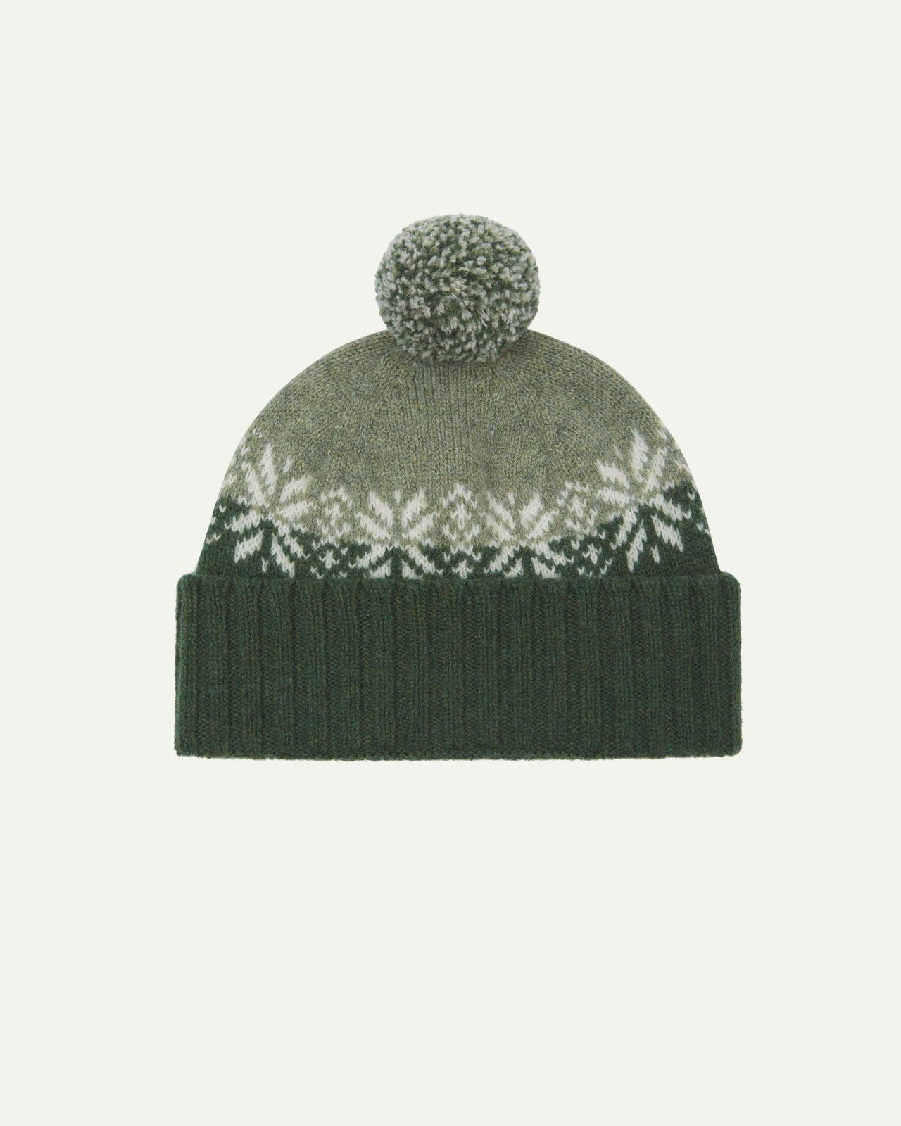 4012 Lambswool Fair Isle hat - coriander