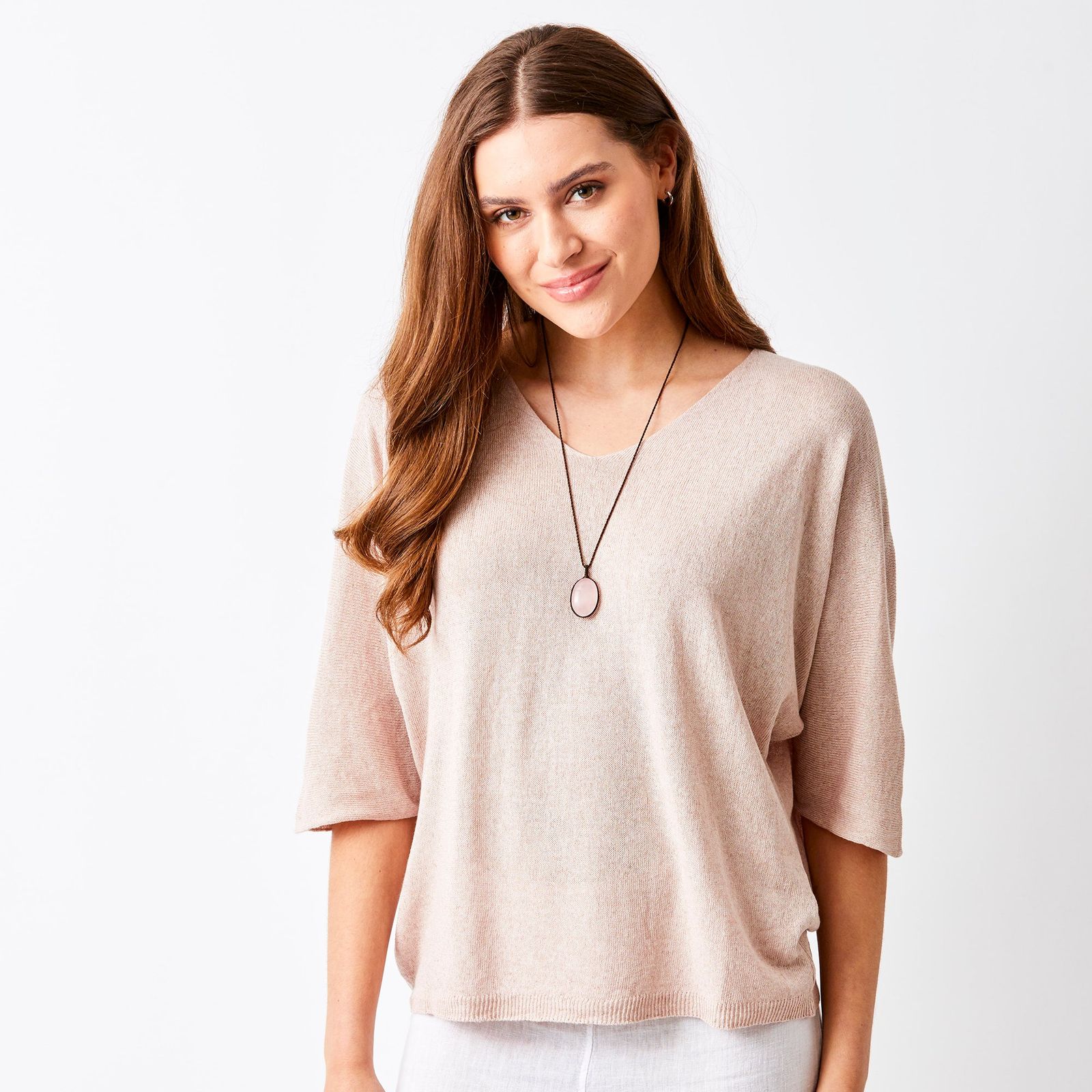 Feronia Linen Mix V-Neck Sweater