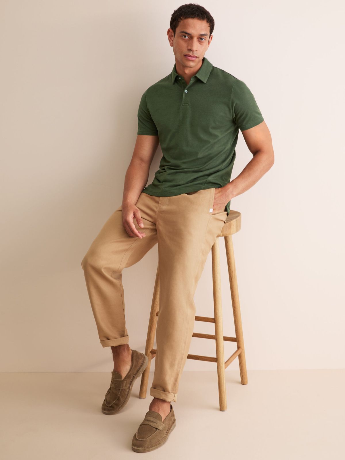 Ramsay Cotton Blend Polo Shirt Green
