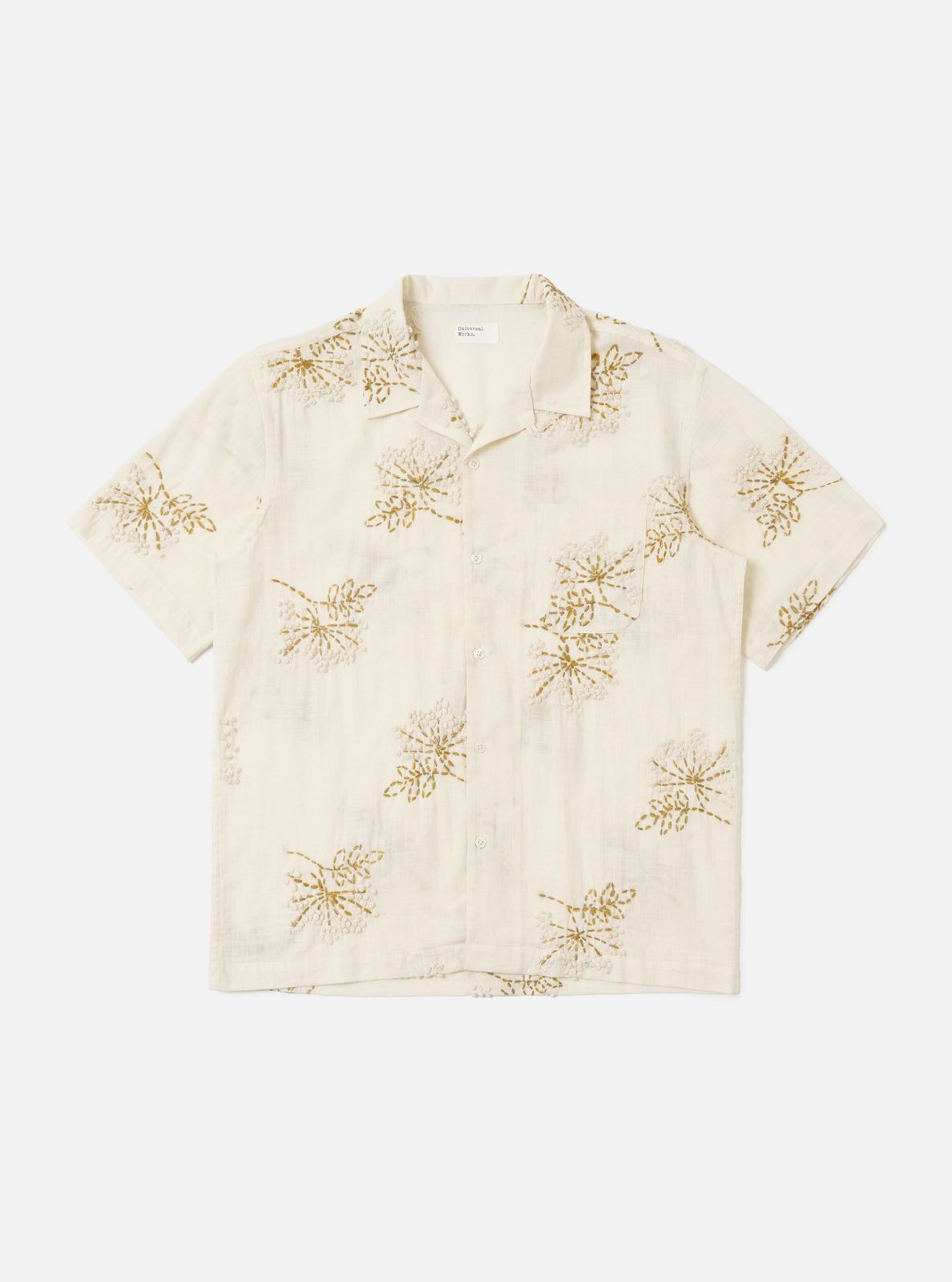 Ecru Hand Embroidered Cotton Road Shirt