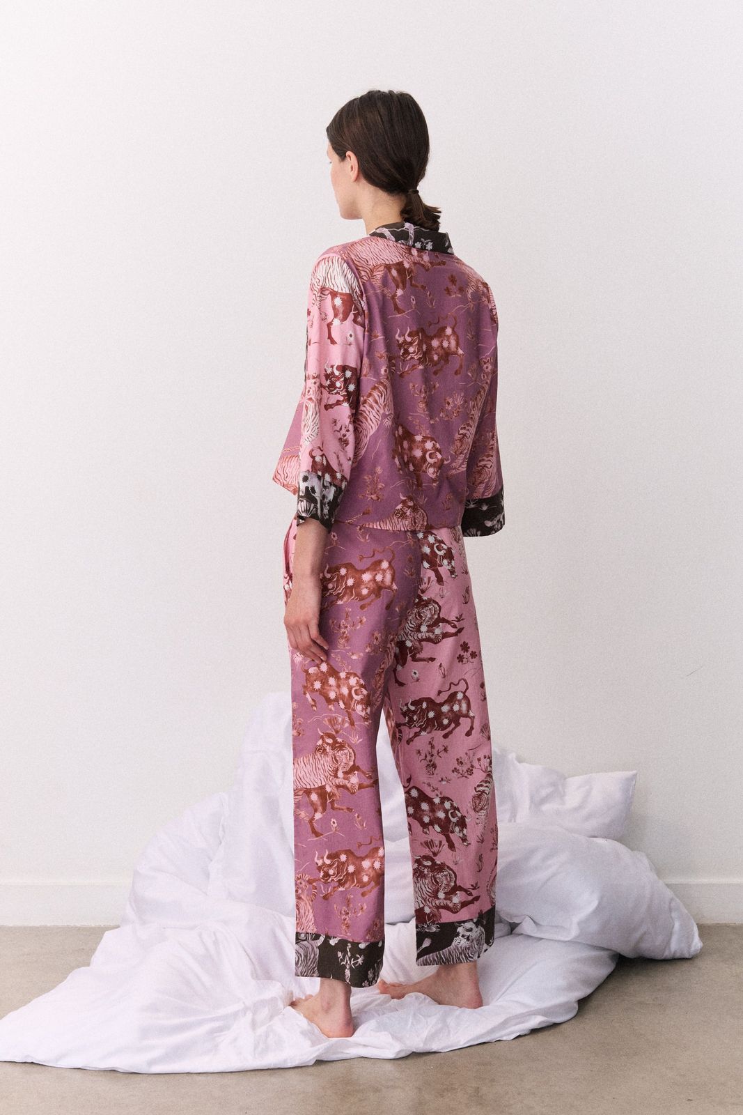 Boxy Shirt & Wide Leg Set Thunderheart Chestnut/Pink/Chocolate