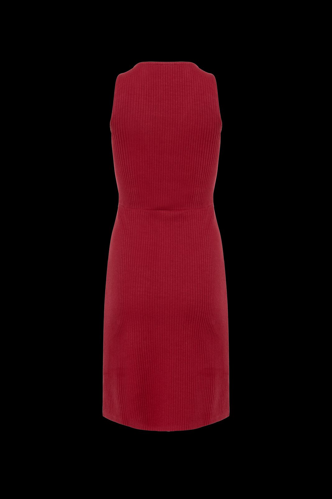 The Kōr Organic Cotton Ribbed Pinafore Dress in Merlot