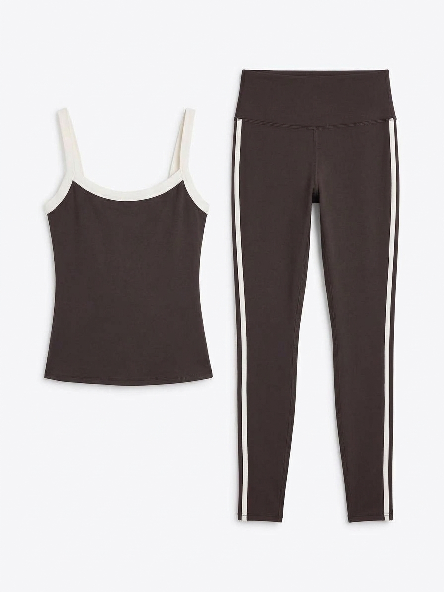 Womens Contrast Strap Active Vest In Brown