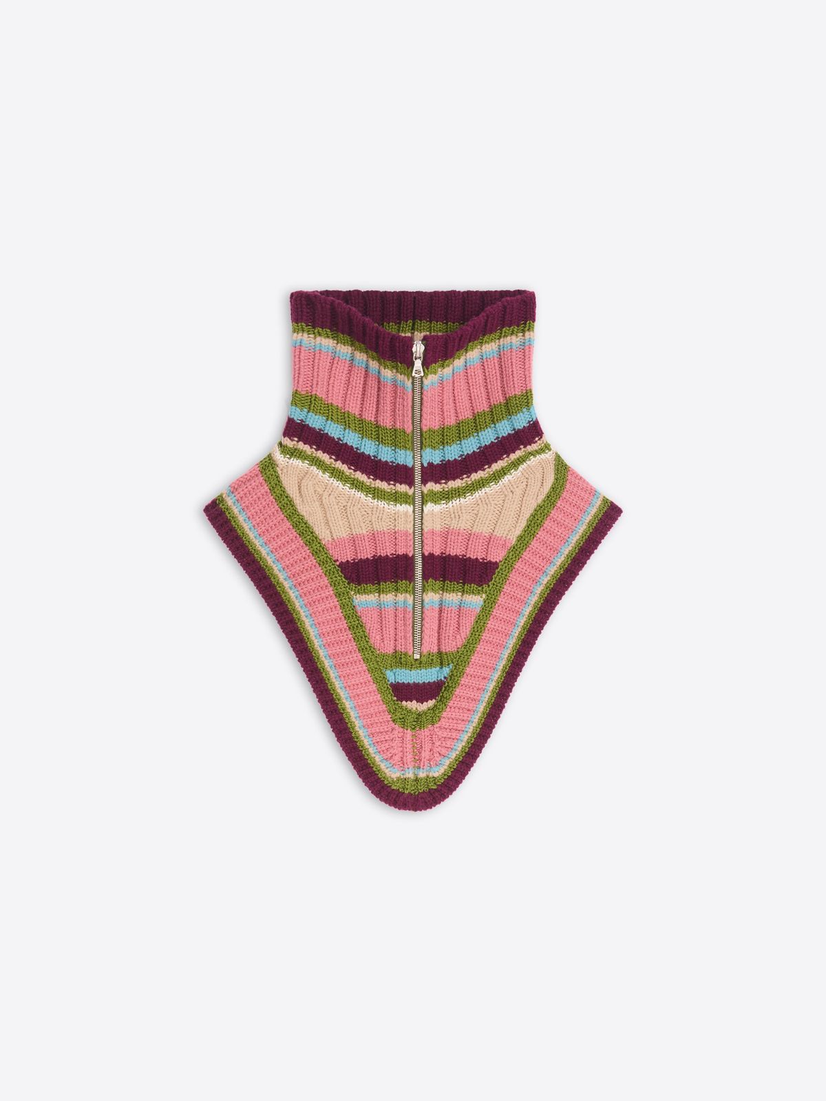 Wool zip collar