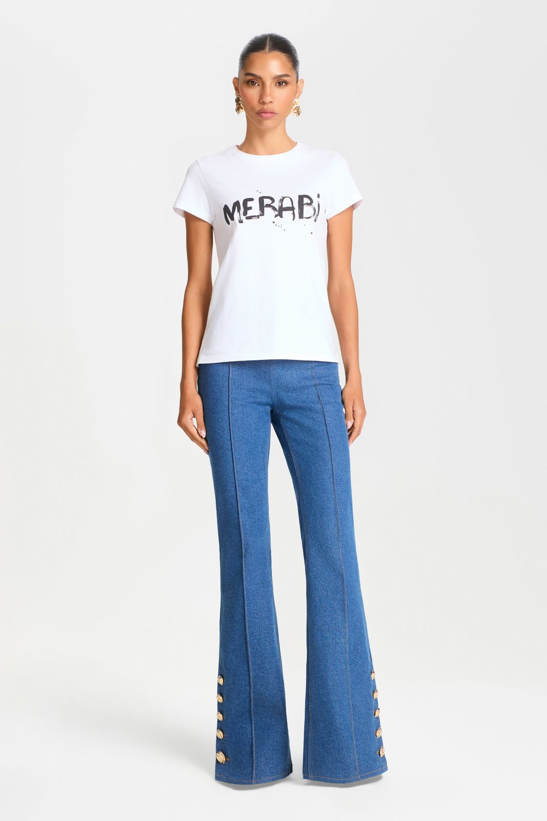 MERABI WHITE LOGO T-SHIRT