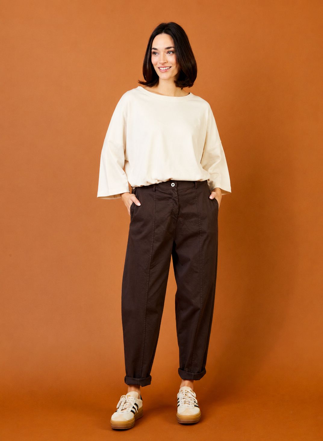 Bondi Stretch Brushed Cotton Tapered Pants
