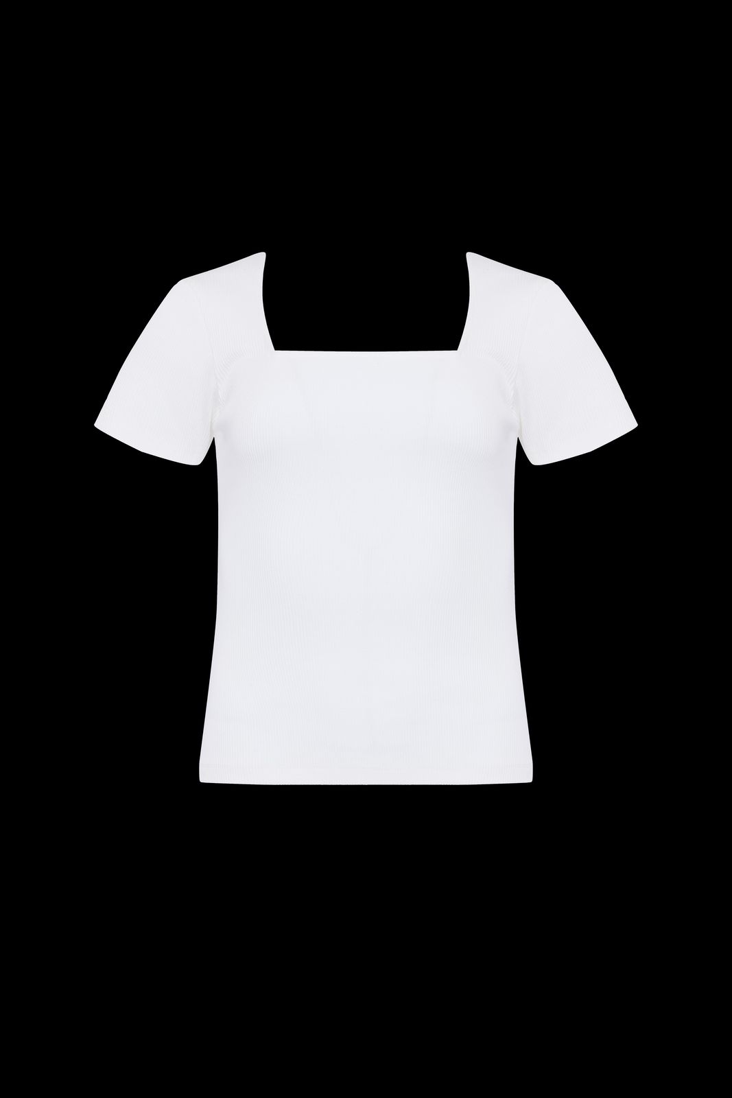 The Kōr Ribbed Knit Organic Cotton Short Sleeve Top in White