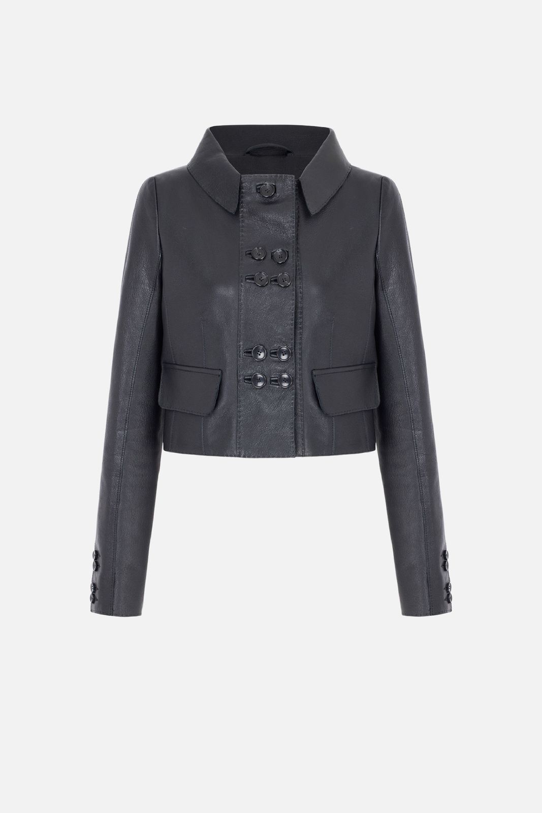 Aelin Jacket in Black Grain Leather