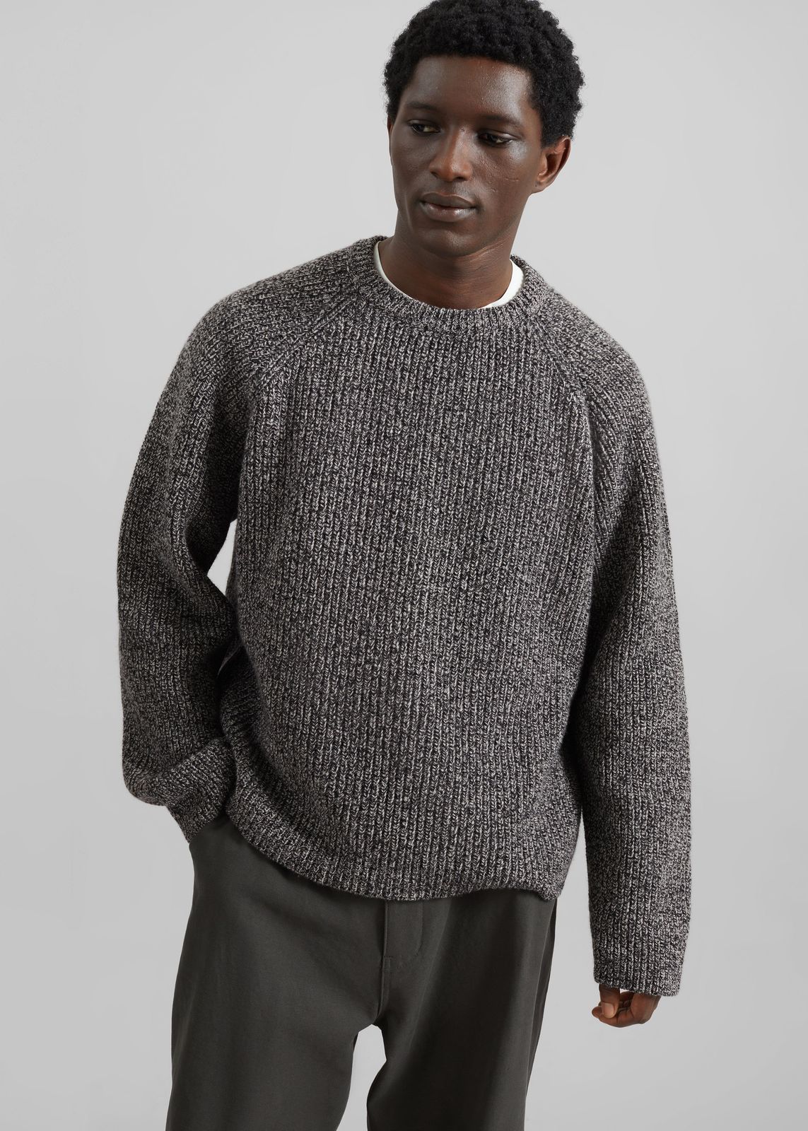 Carter Crewneck Sweater - Black Melange