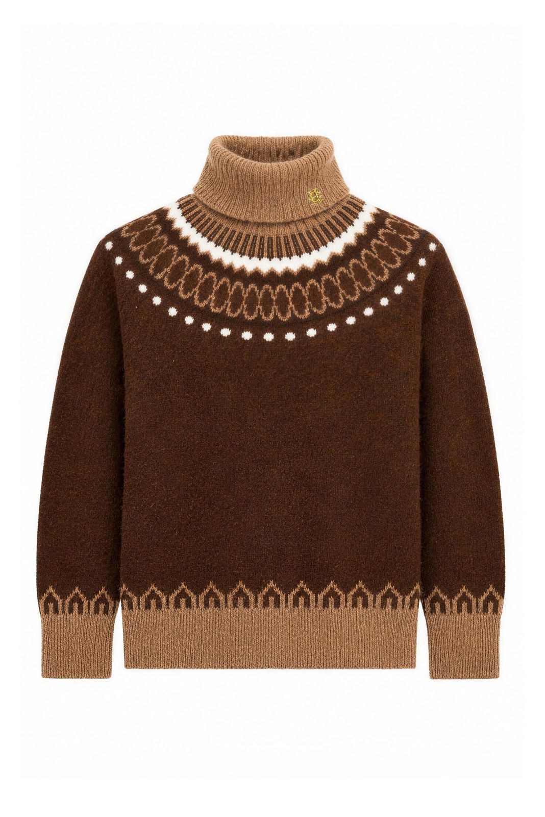 Colorado Roll Neck (chocolate Fairisle)