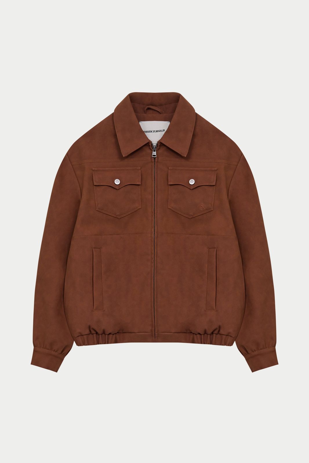 OVERSIZED FAUX SUEDE WESTERN JACKET - TAN