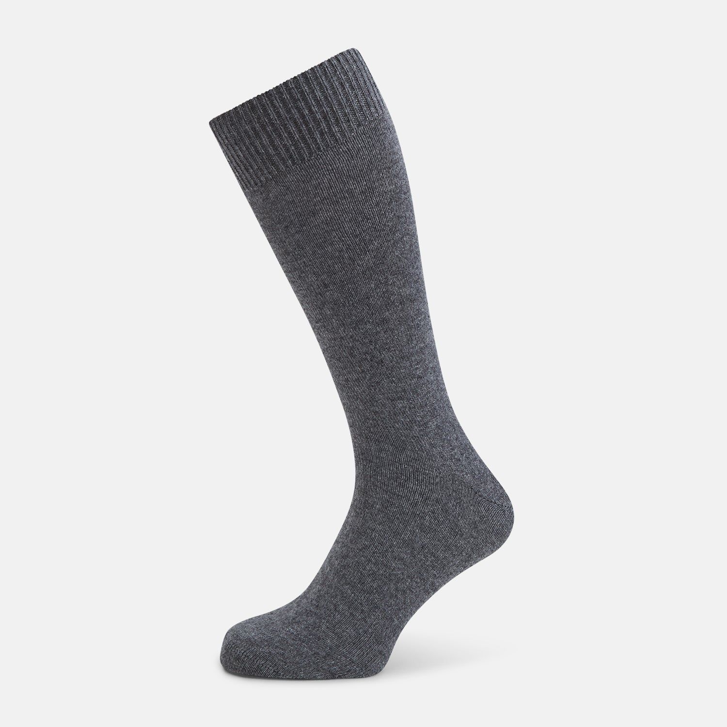 Steel Melange Cashmere Mid-length Socks