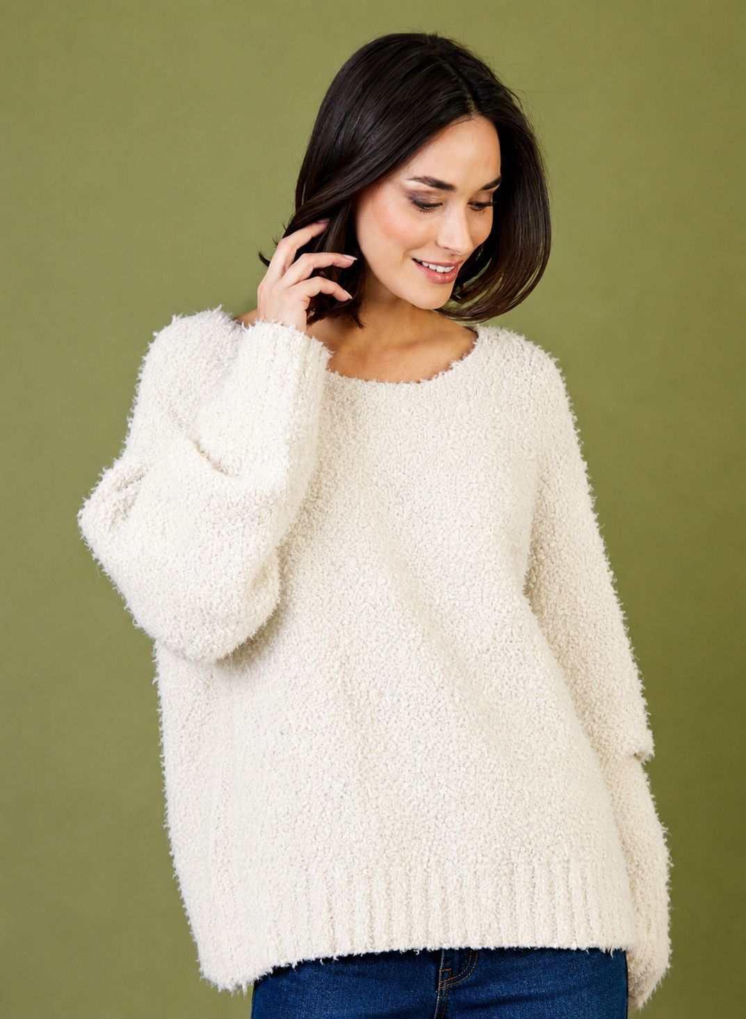 Farah Boucle Knit Boat Neck Sweater