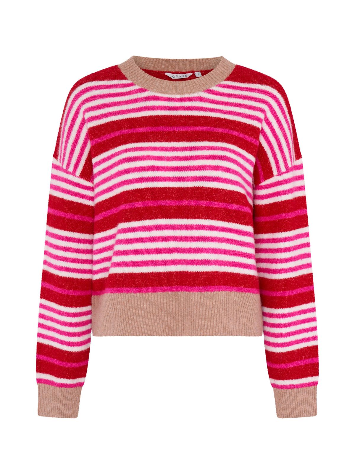 Clementine Stripe Jumper In Pink And Red