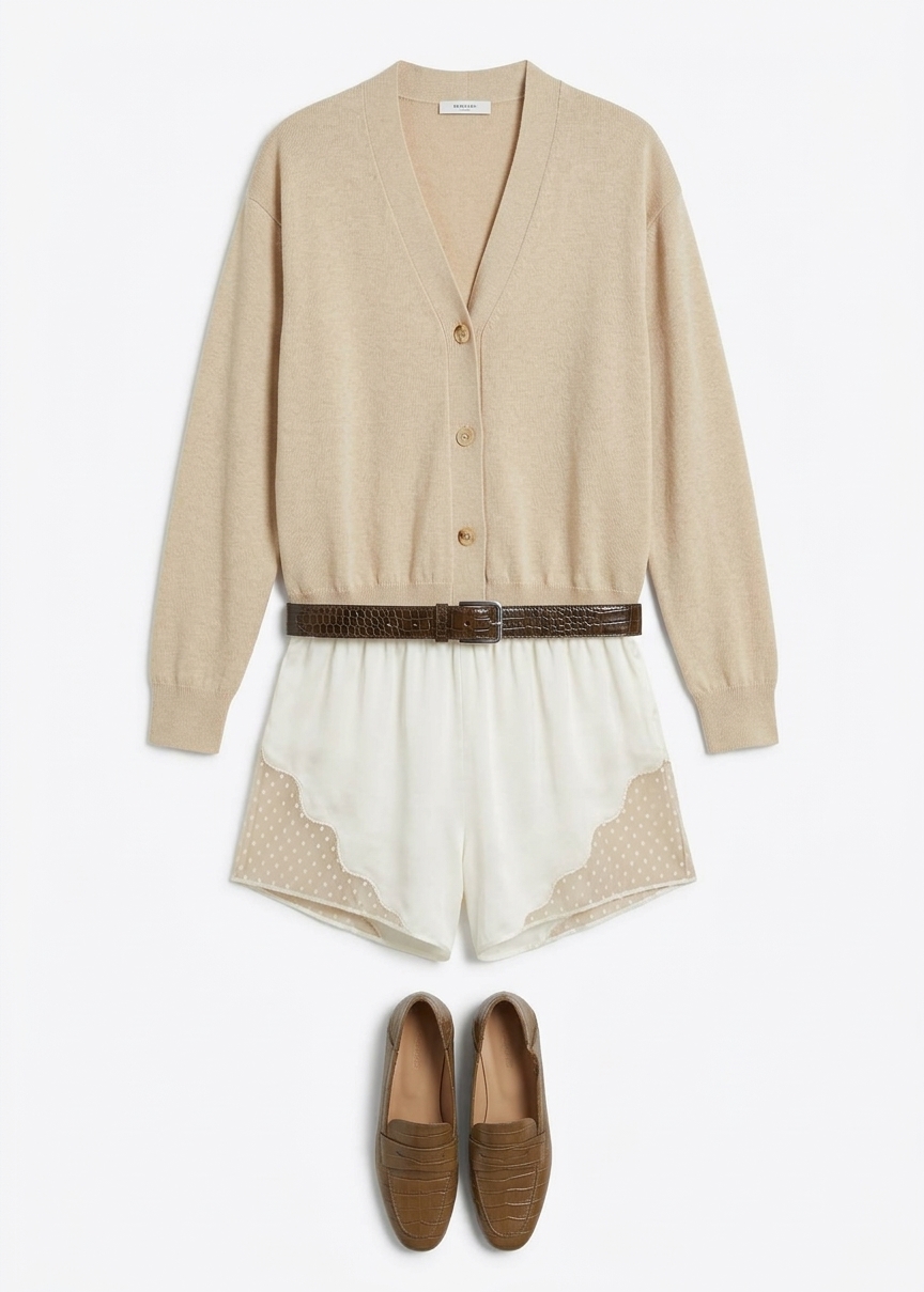 Malmo Satin Mini Shorts - Light Beige